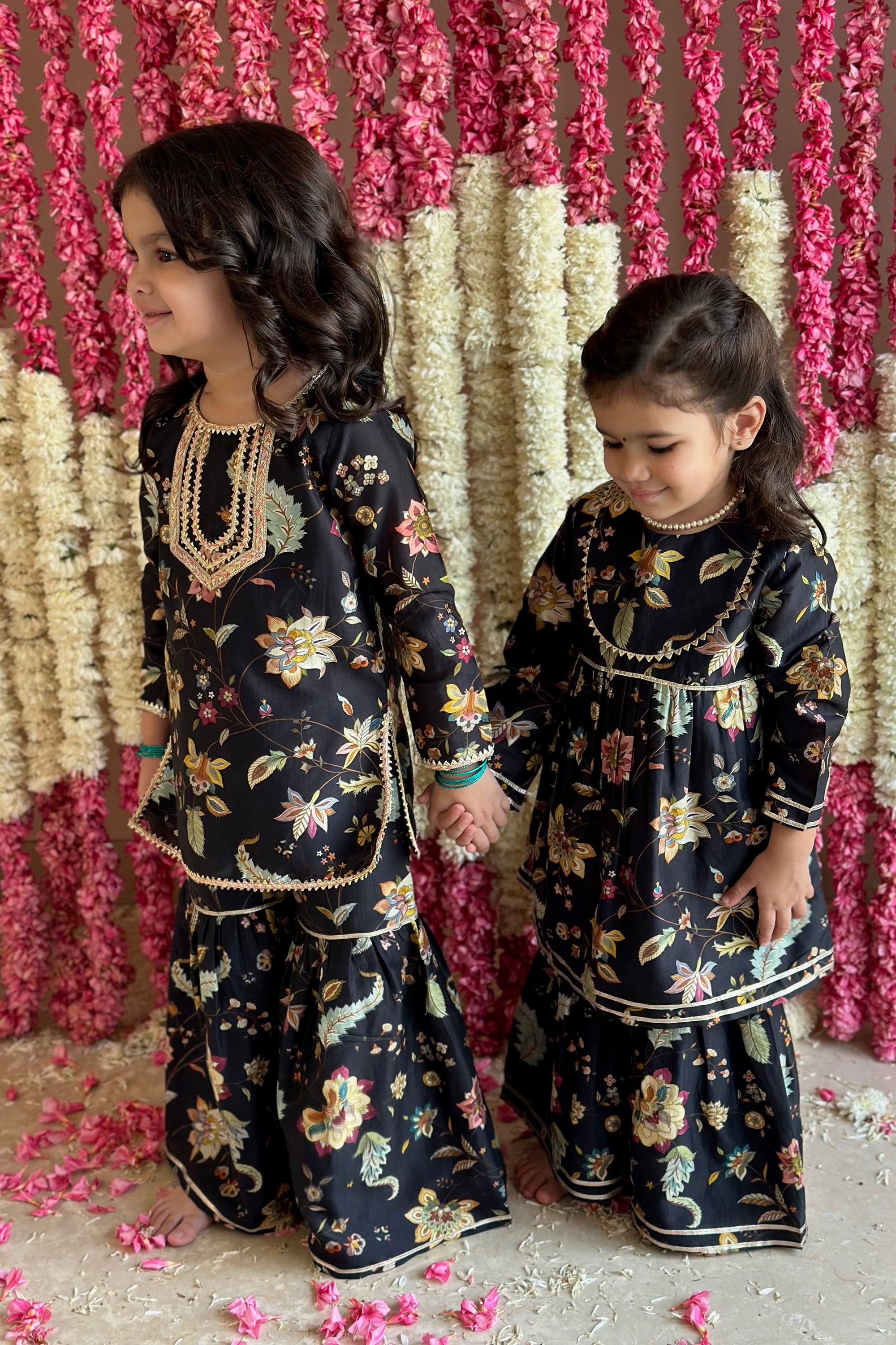 Inaaya Sharara Set -  Eclipse Lotus Cascade