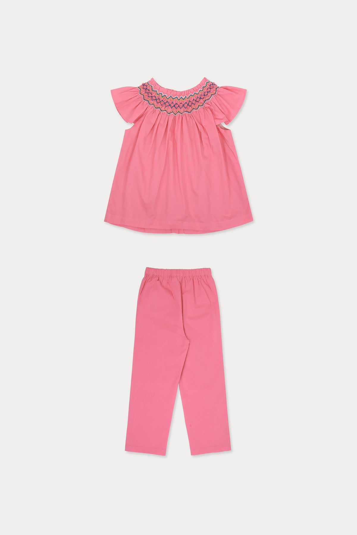 Jen Handsmocked Set - Pink Cotton