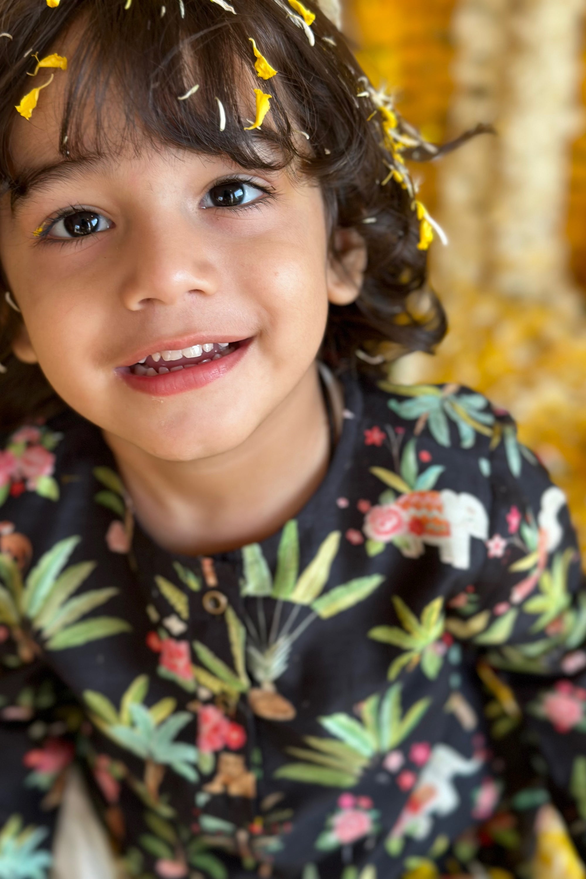 Miraan Kurta and Pyjama Set - Black Palm Sher Bagh