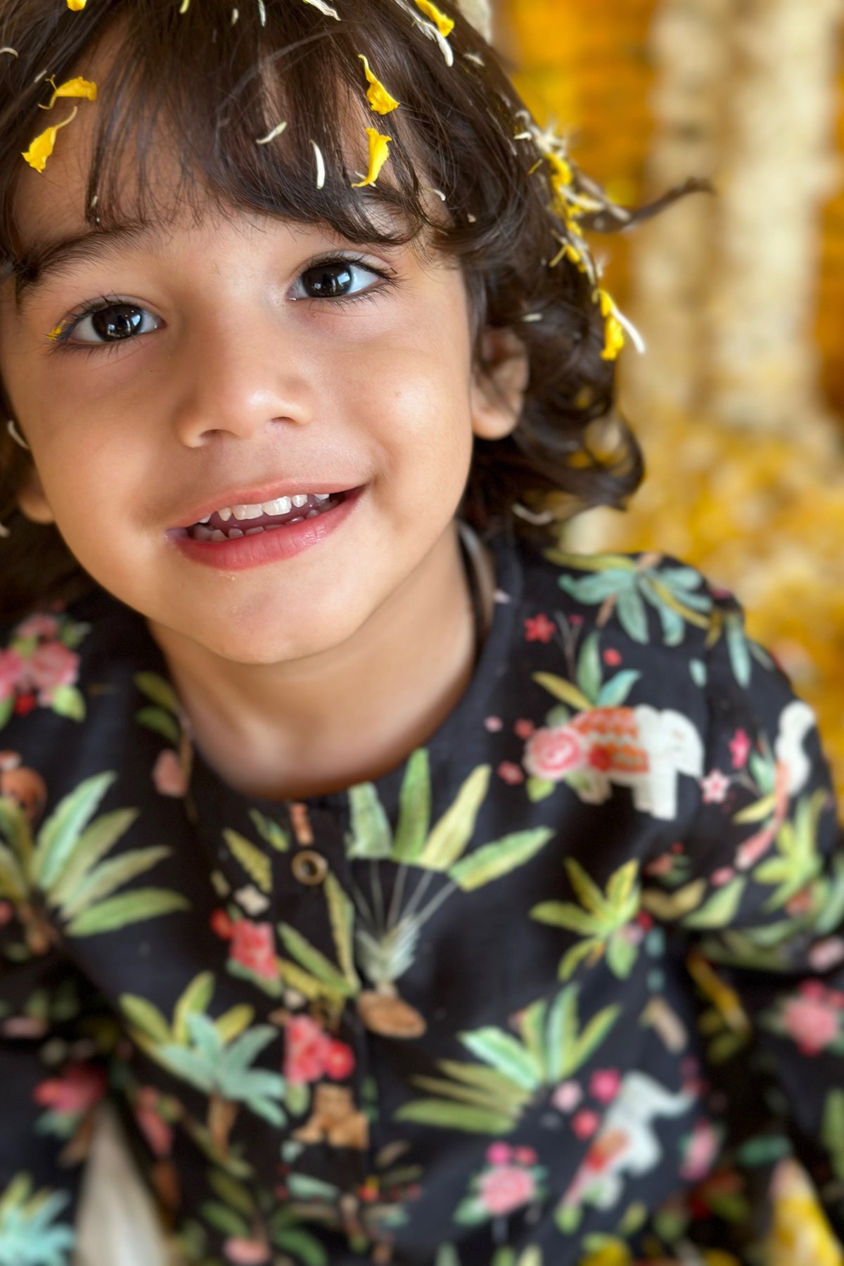 Miraan Kurta and Pyjama Set - Black Palm Sher Bagh