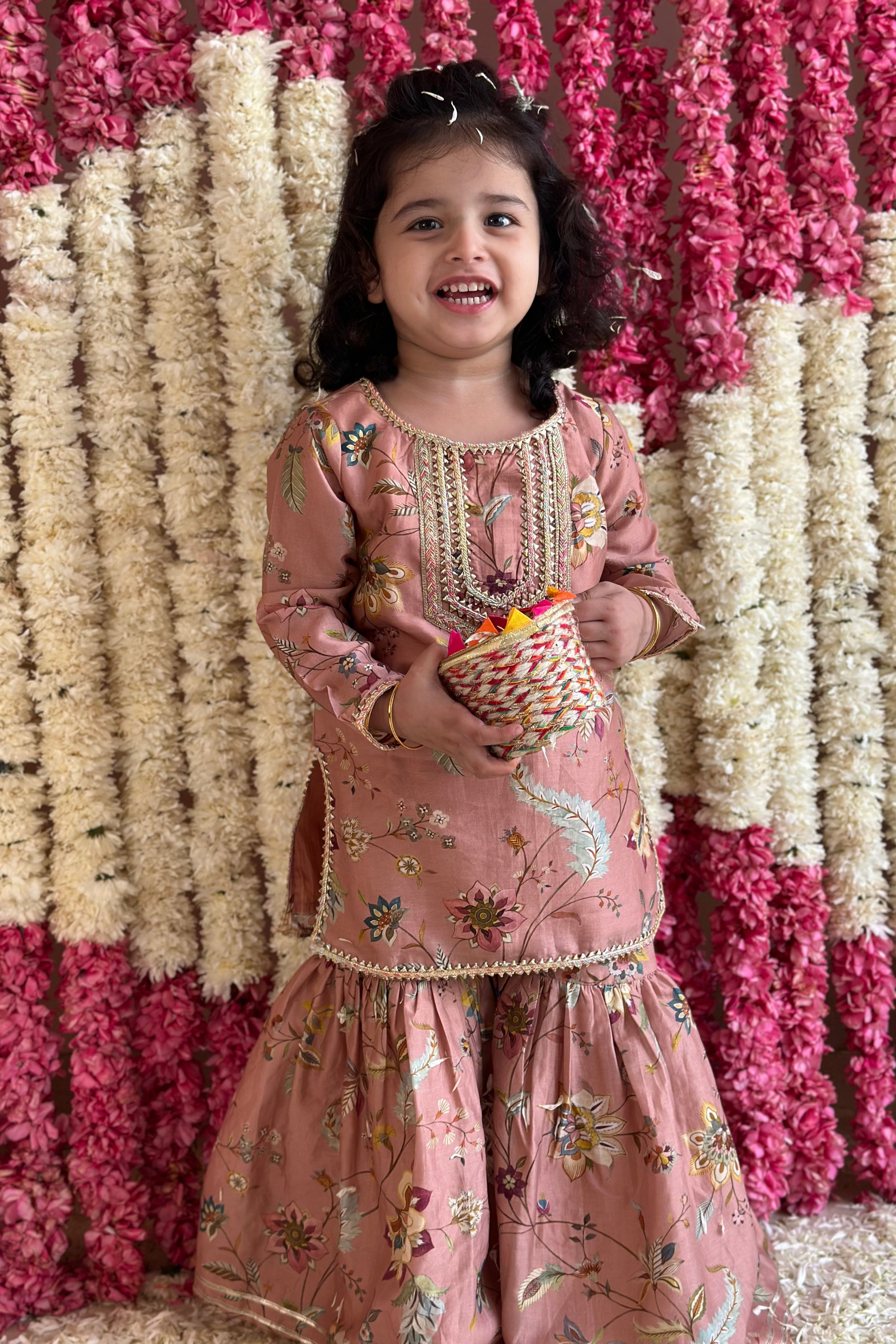 Vera Gharara Set - Blush Pink Sanobar Chintz