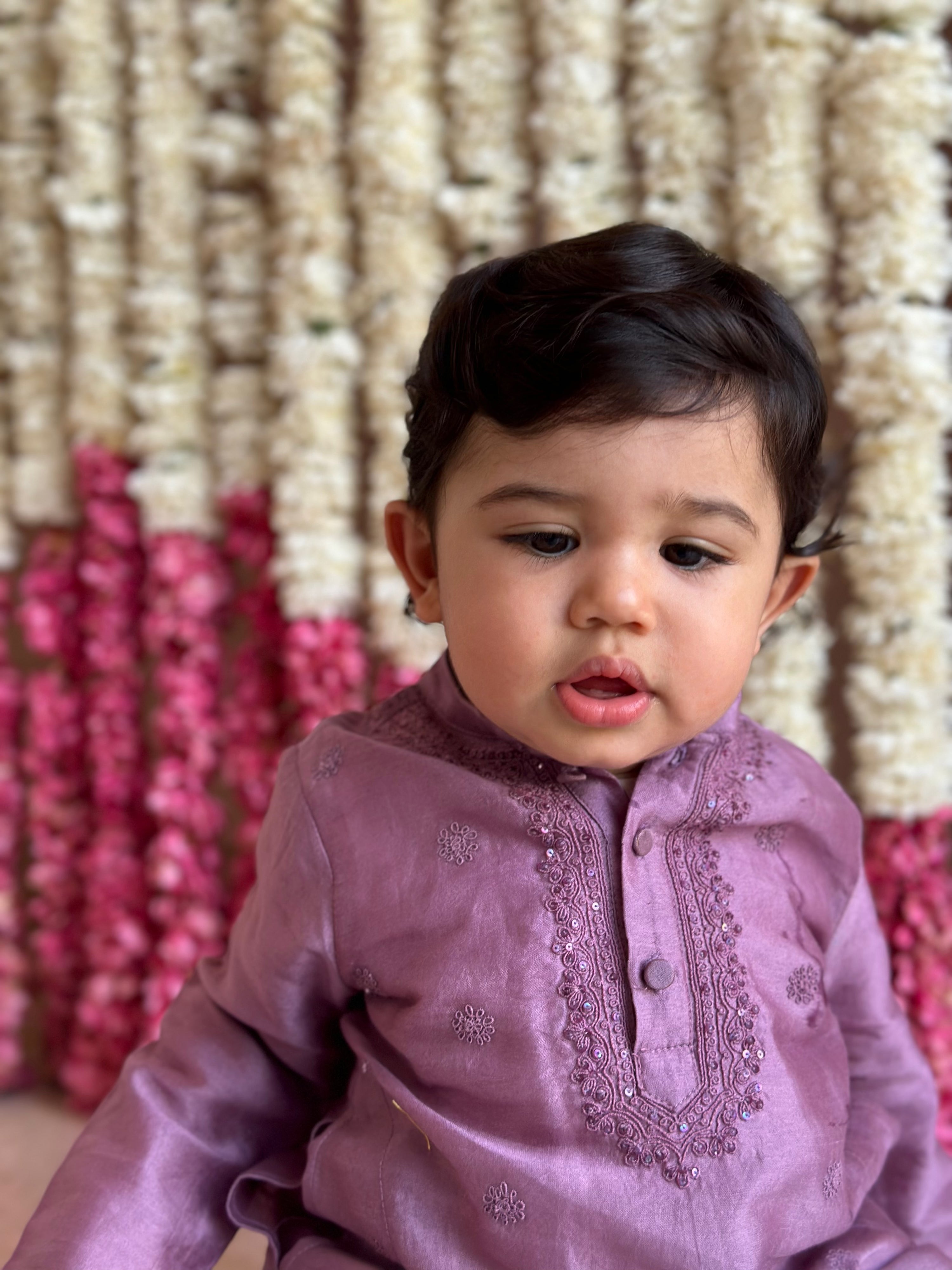 Veer Kurta and Pjyama Set - Purple Dori