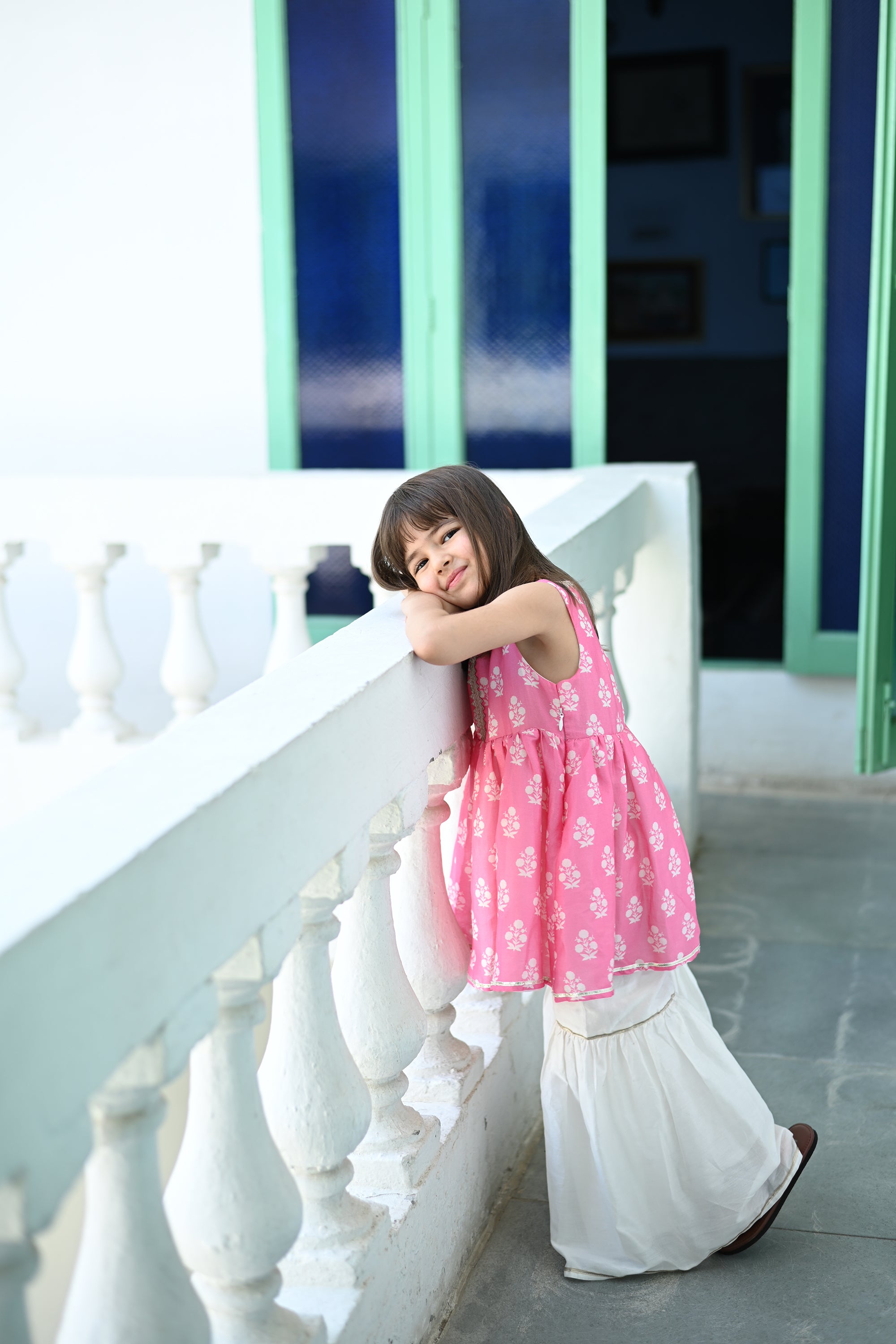 Siya Sharara Set - Bright Pink Rumi