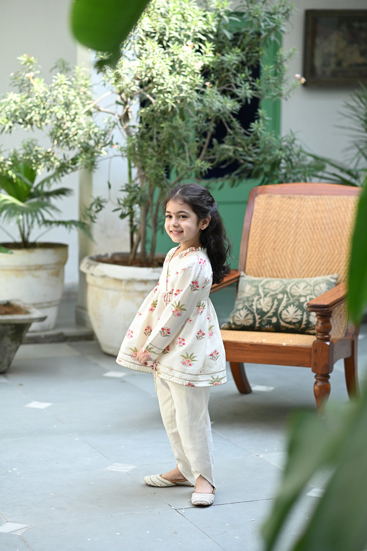 Aanya Angrakha Set - White Anaar Bagh