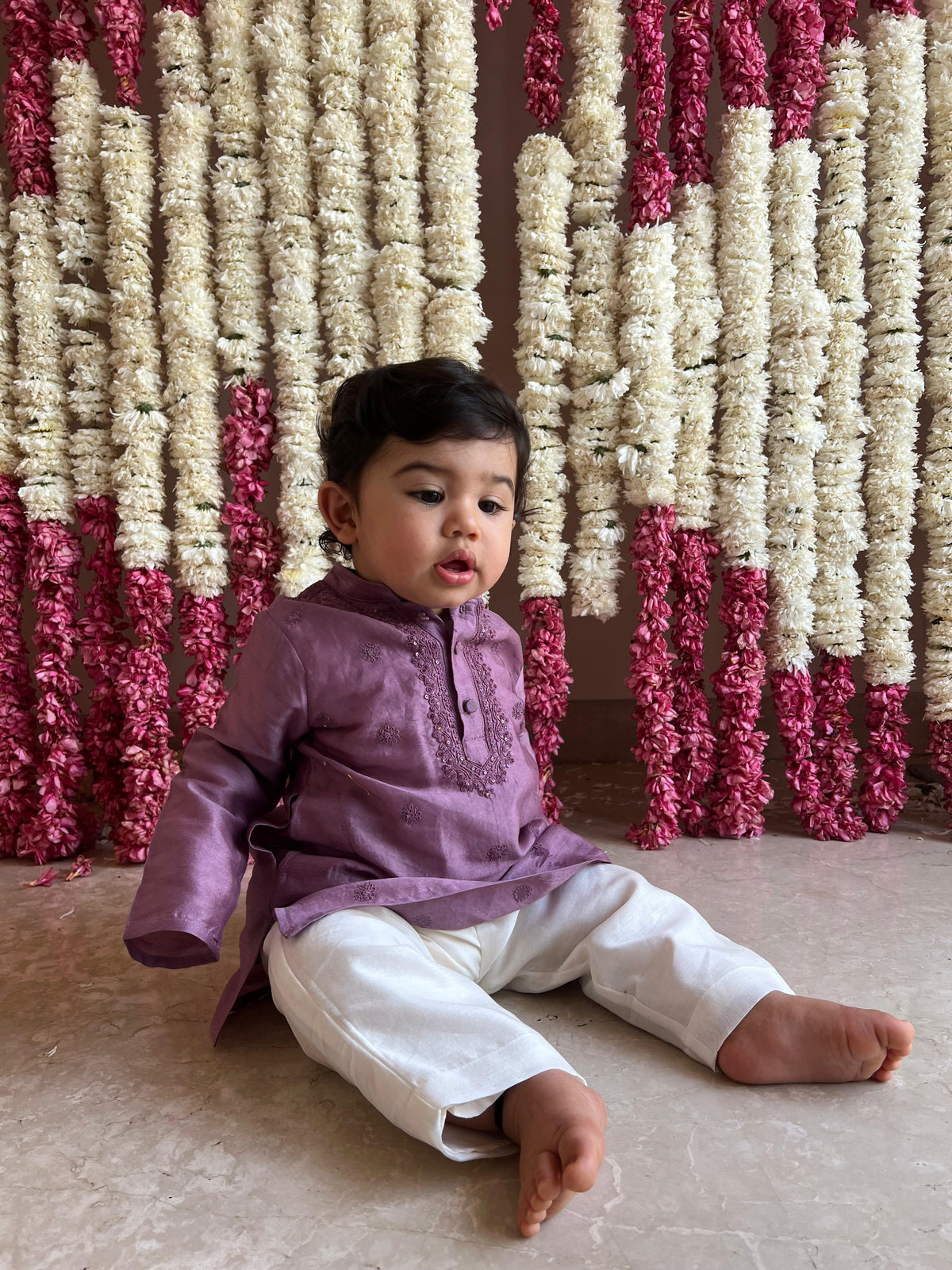 Veer Kurta and Pjyama Set - Purple Dori