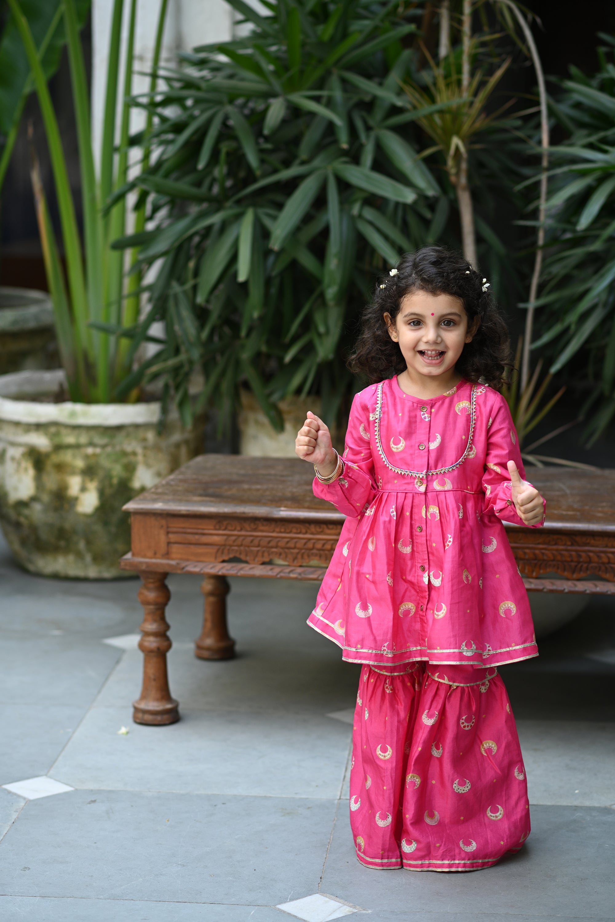 Sukhmani Gharara Set - Pink Chand Tara