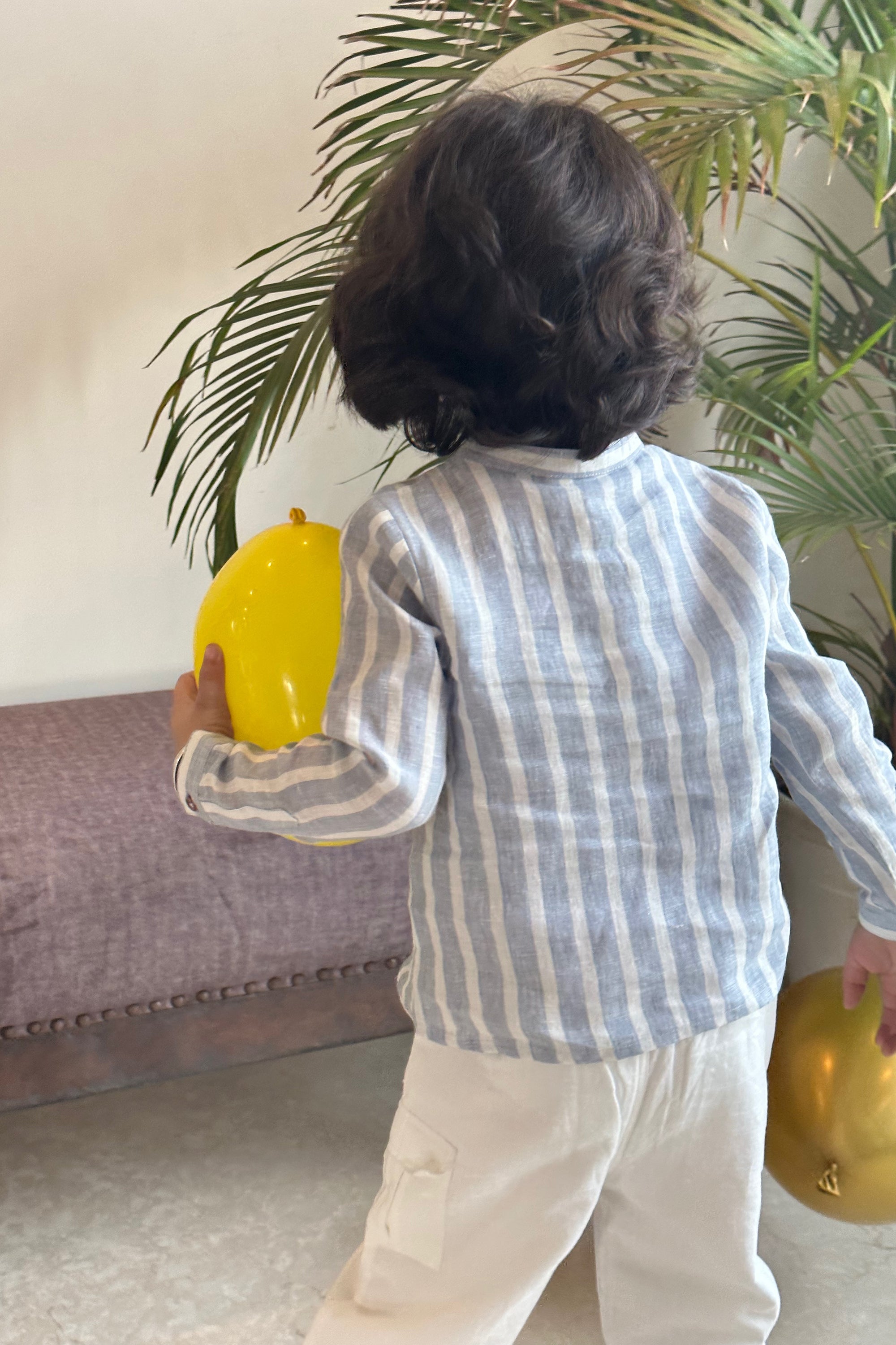 Lorenzo Linen Shirt - Blue stripe
