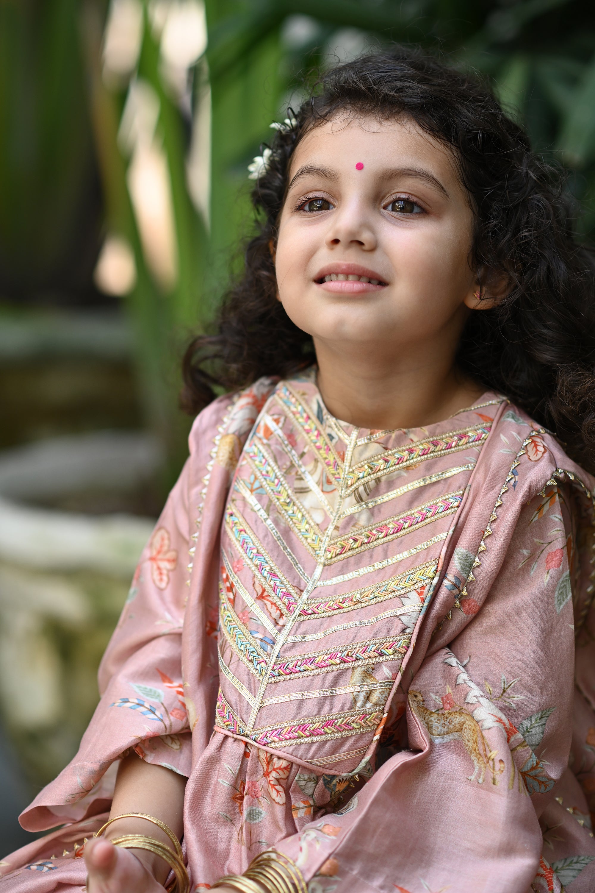 Sukhmani Gharara Set - Blush Jungle Reverie
