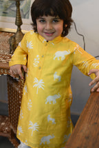 Aryaman Kurta Set - Yellow Palm Serenade