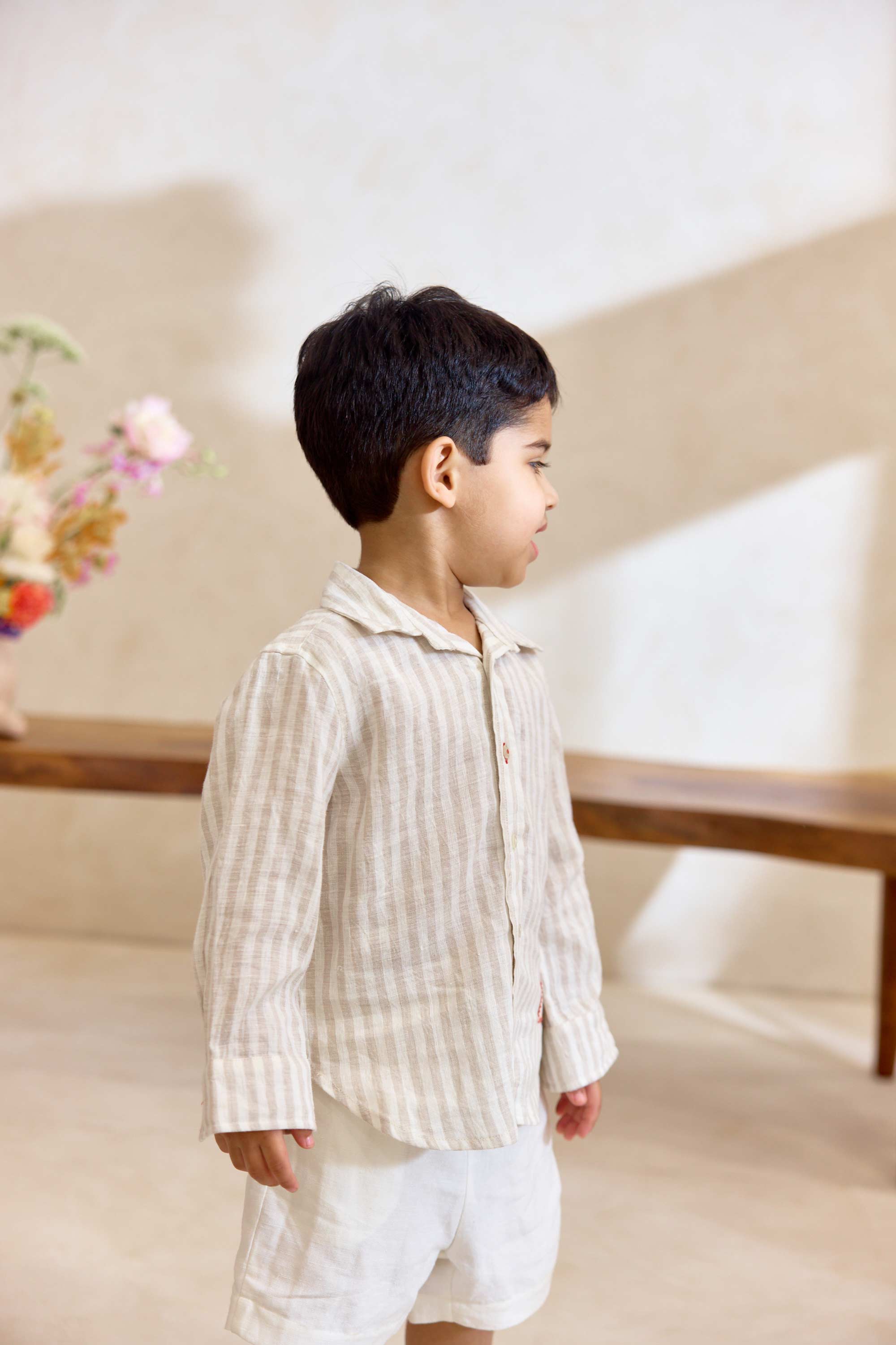 Grahame Shirt - Sand & Check