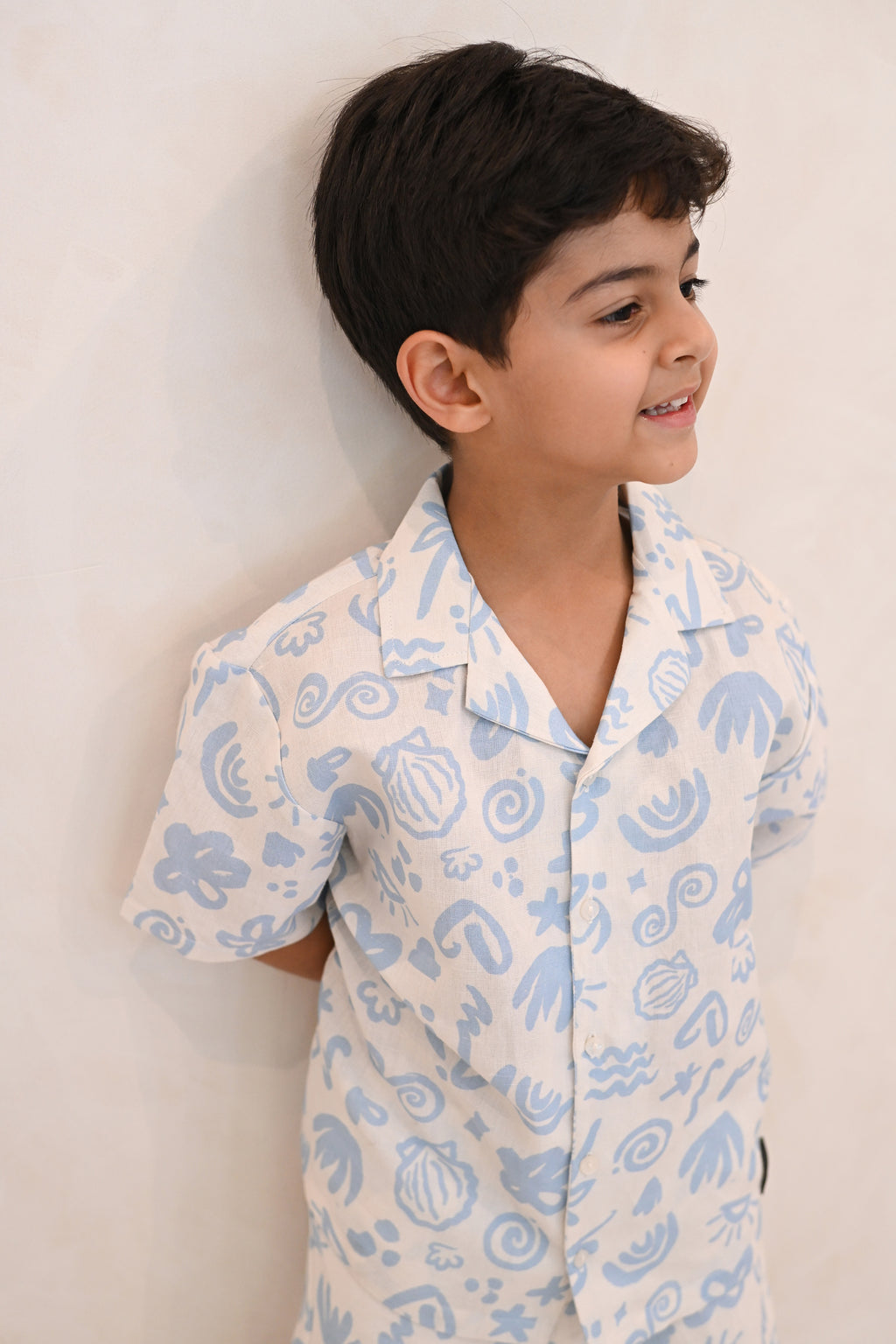 Hugo Set - Light Blue Seaside Doodles