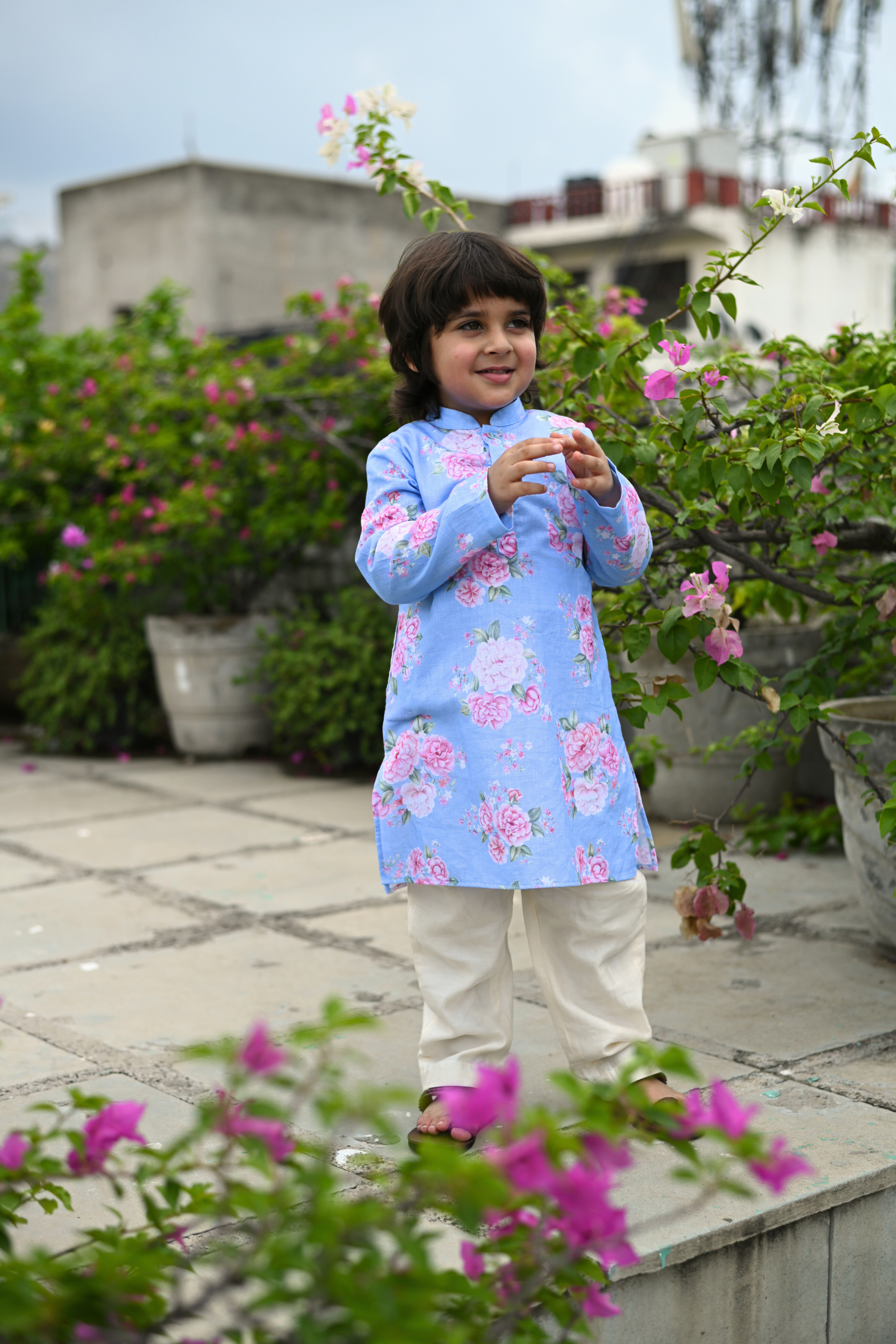 Anant Kurta Set - True Blue Phool Angan