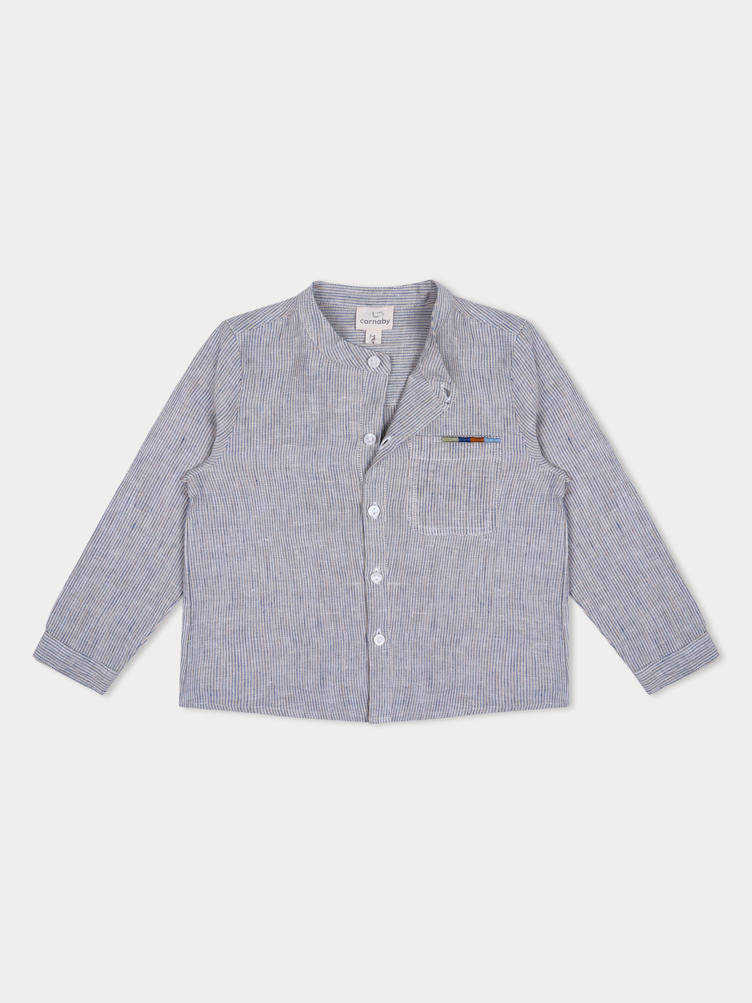 Matteo Linen Shirt- Blue Stripe