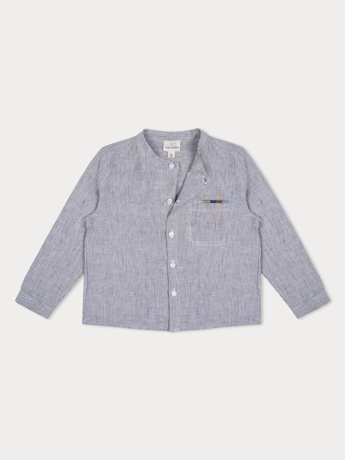 Matteo Linen Shirt- Blue Stripe