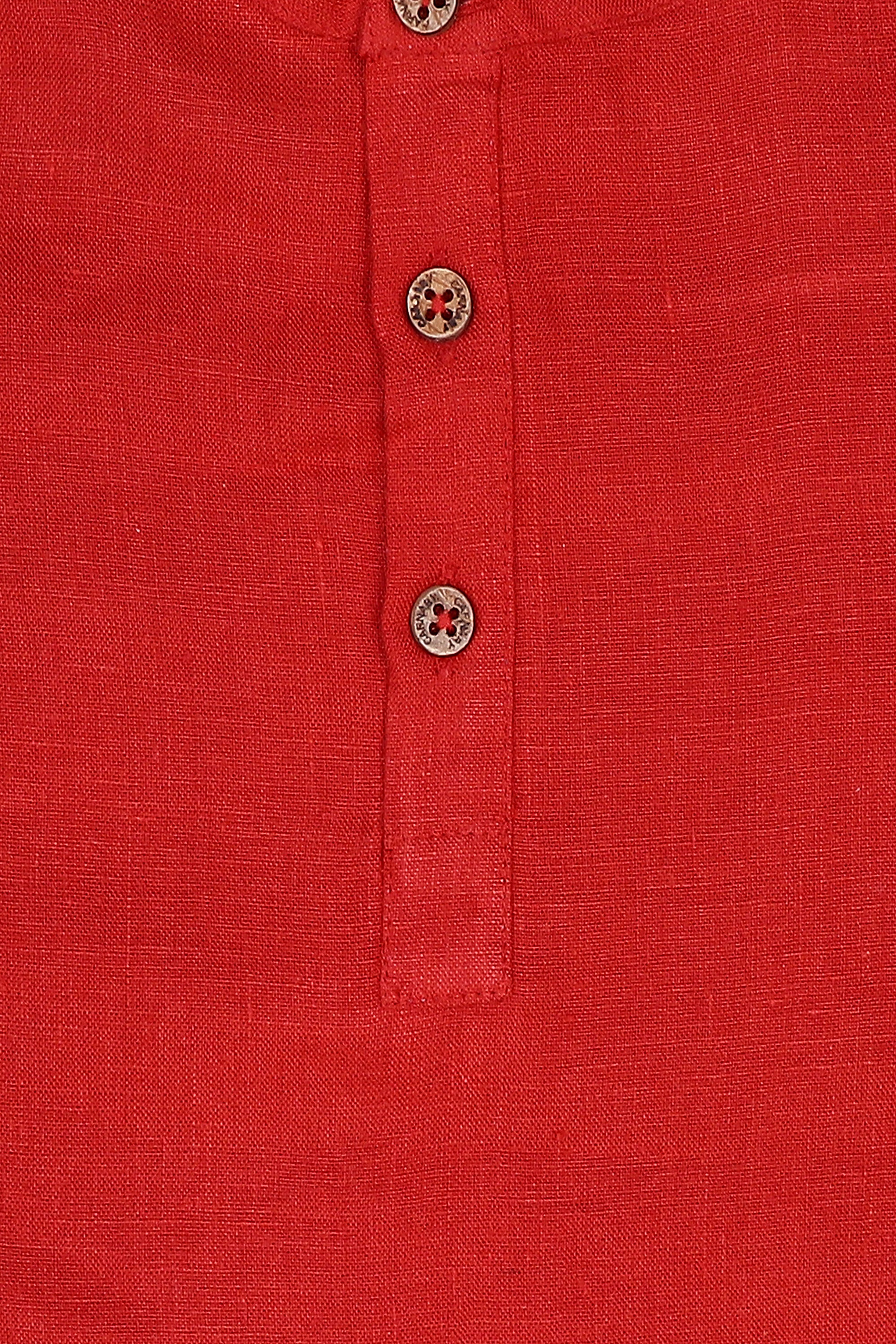 Lorenzo Linen Shirt - Brick Red