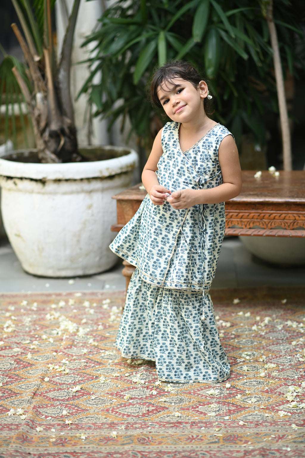 Reet Gharara Set - Cream Rumi