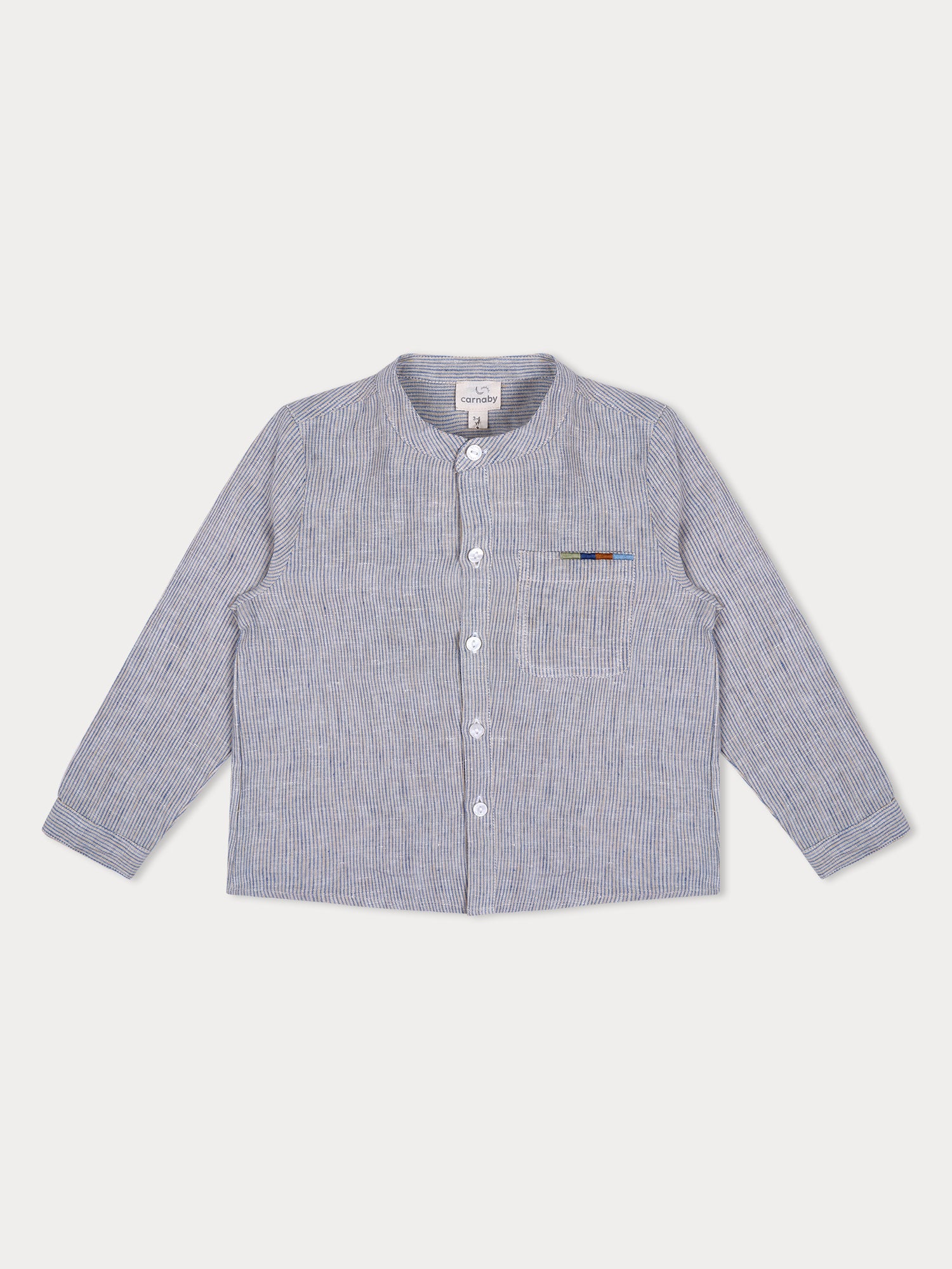 Matteo Linen Shirt- Blue Stripe