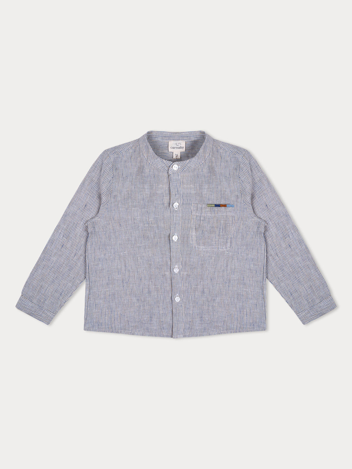 Matteo Linen Shirt- Blue Stripe