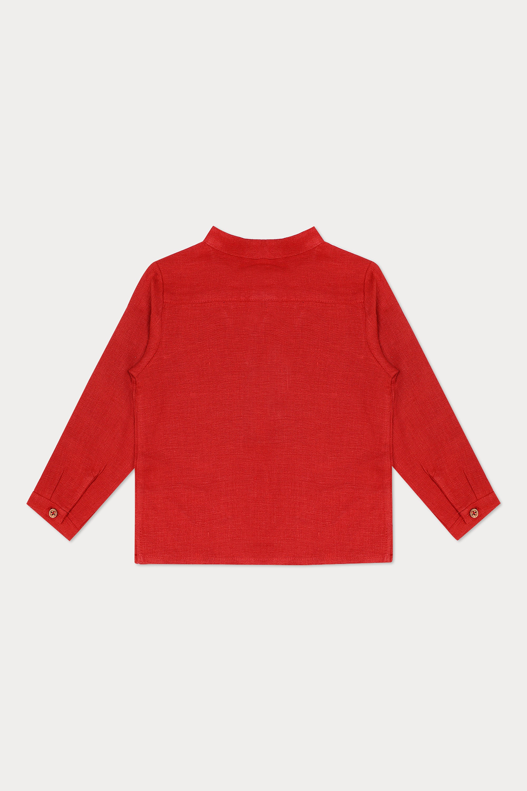 Lorenzo Linen Shirt - Brick Red