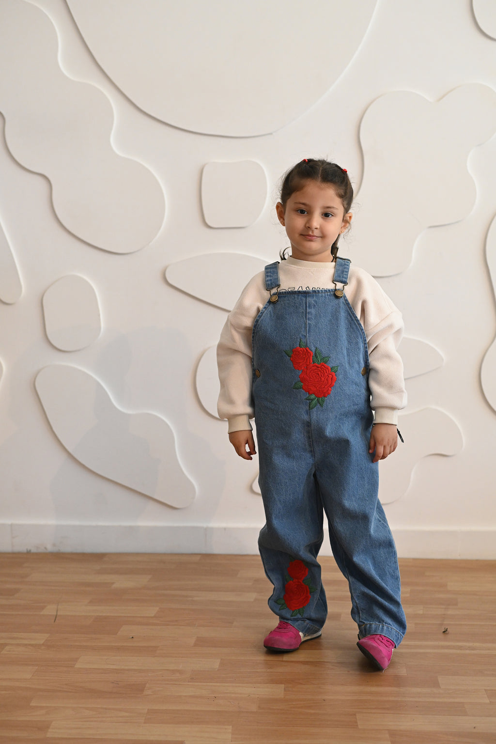 Floral Red Classic Dungarees