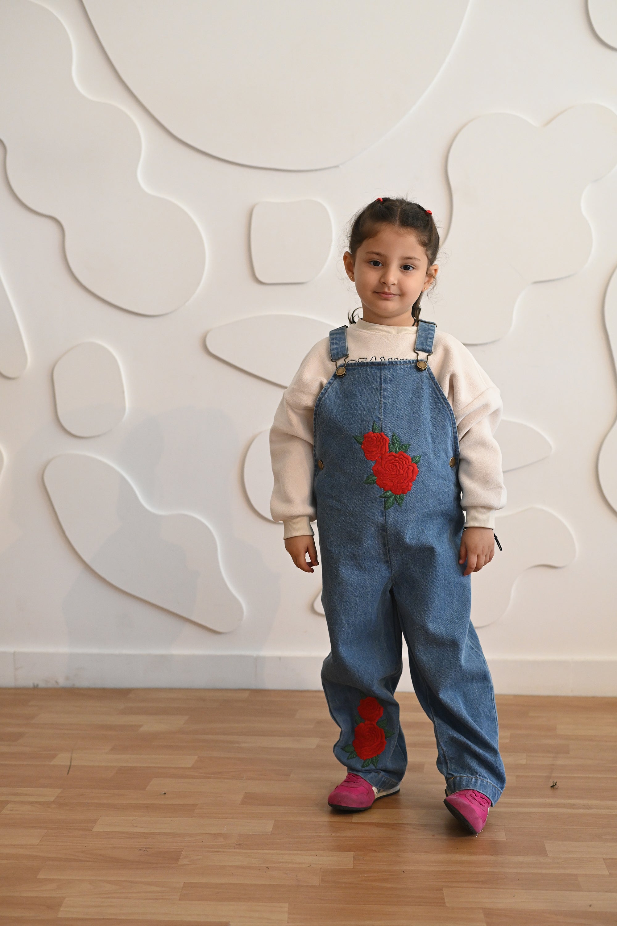Floral Red Classic Dungarees