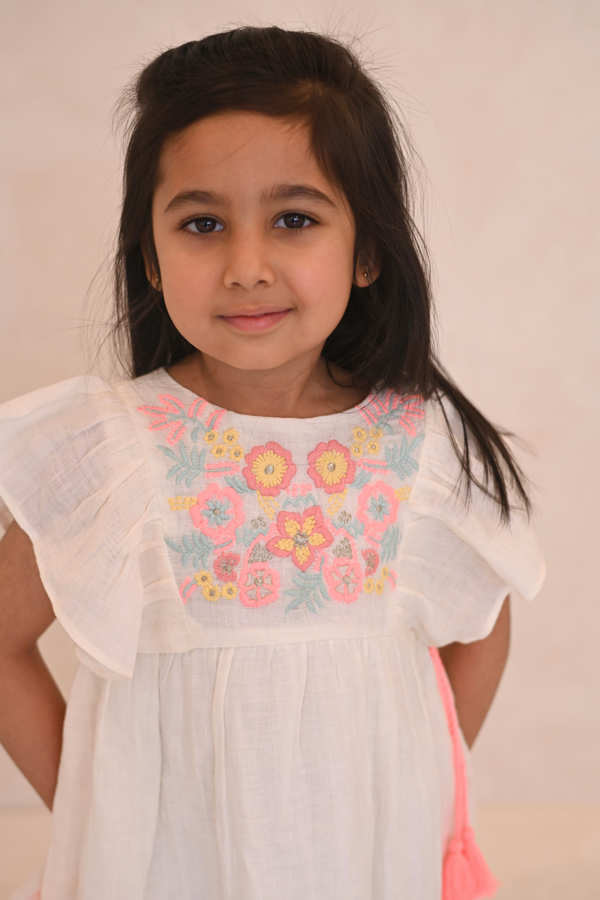 Nora Dress - Embroidered Linen