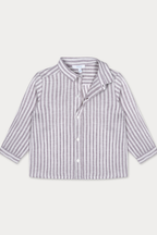 Nico Linen Shirt- Purple Stripe Linen