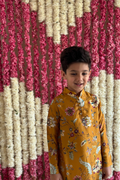 Ayaan Kurta and Pyjama Set - Mustard Sanobar Chintz
