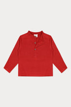 Lorenzo Linen Shirt - Brick Red