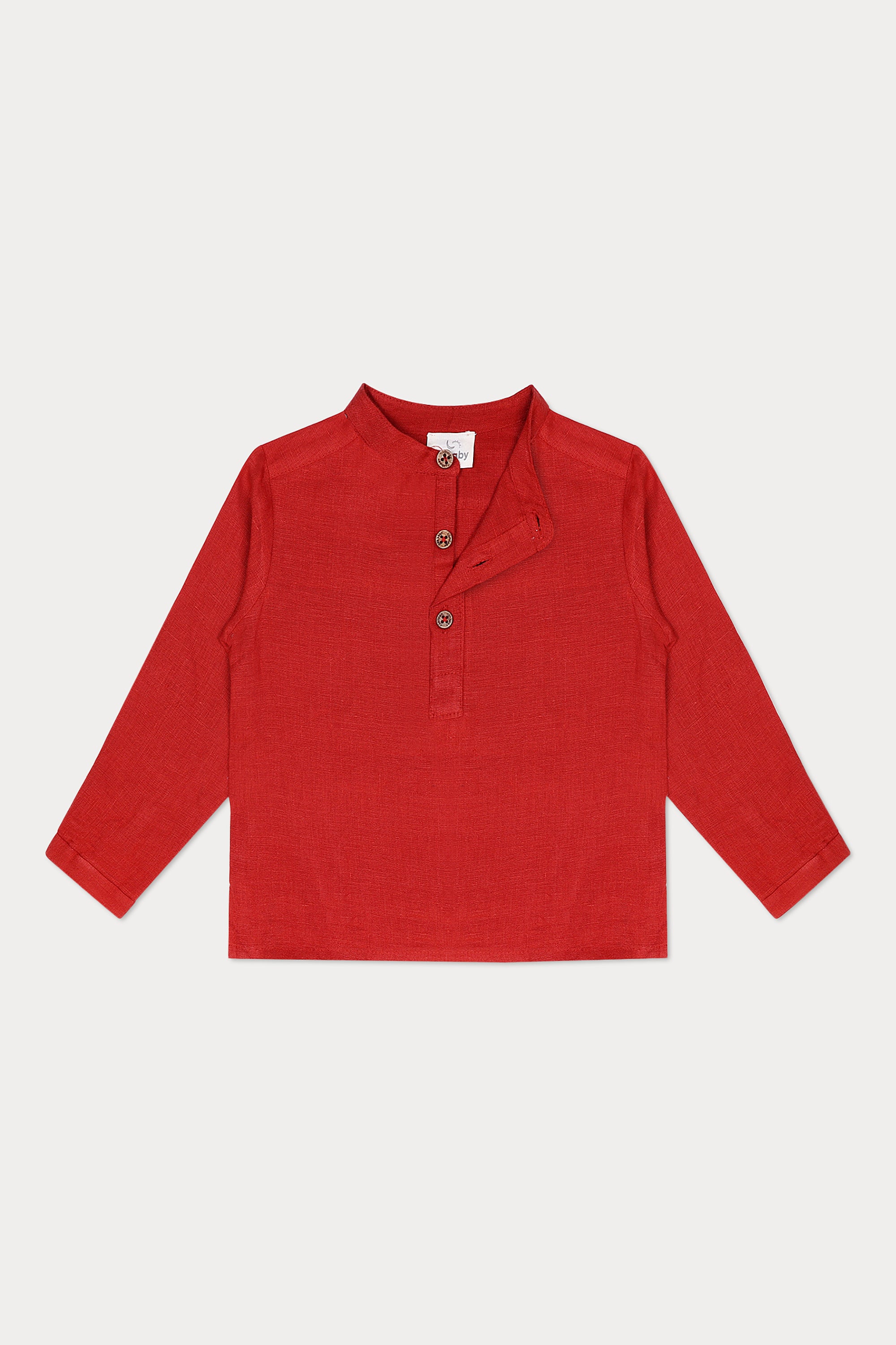 Lorenzo Linen Shirt - Brick Red