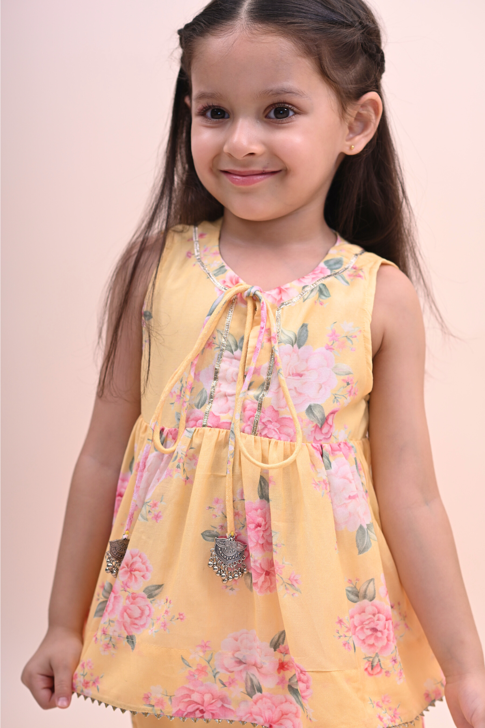 Nilufer Sharara Set - Yellow Phool Angan