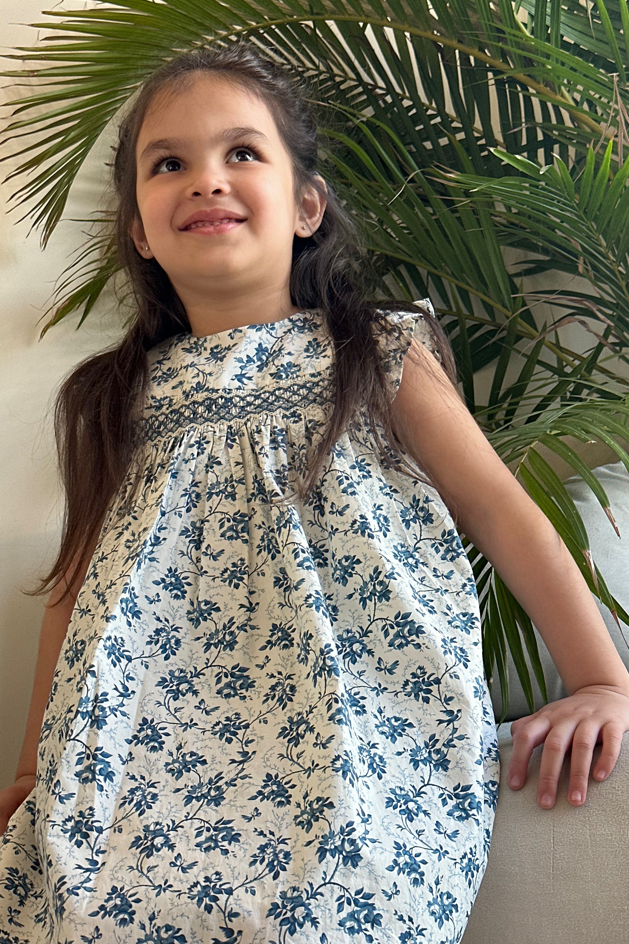 Sienna Handsmocked Dress - Vintage Floral