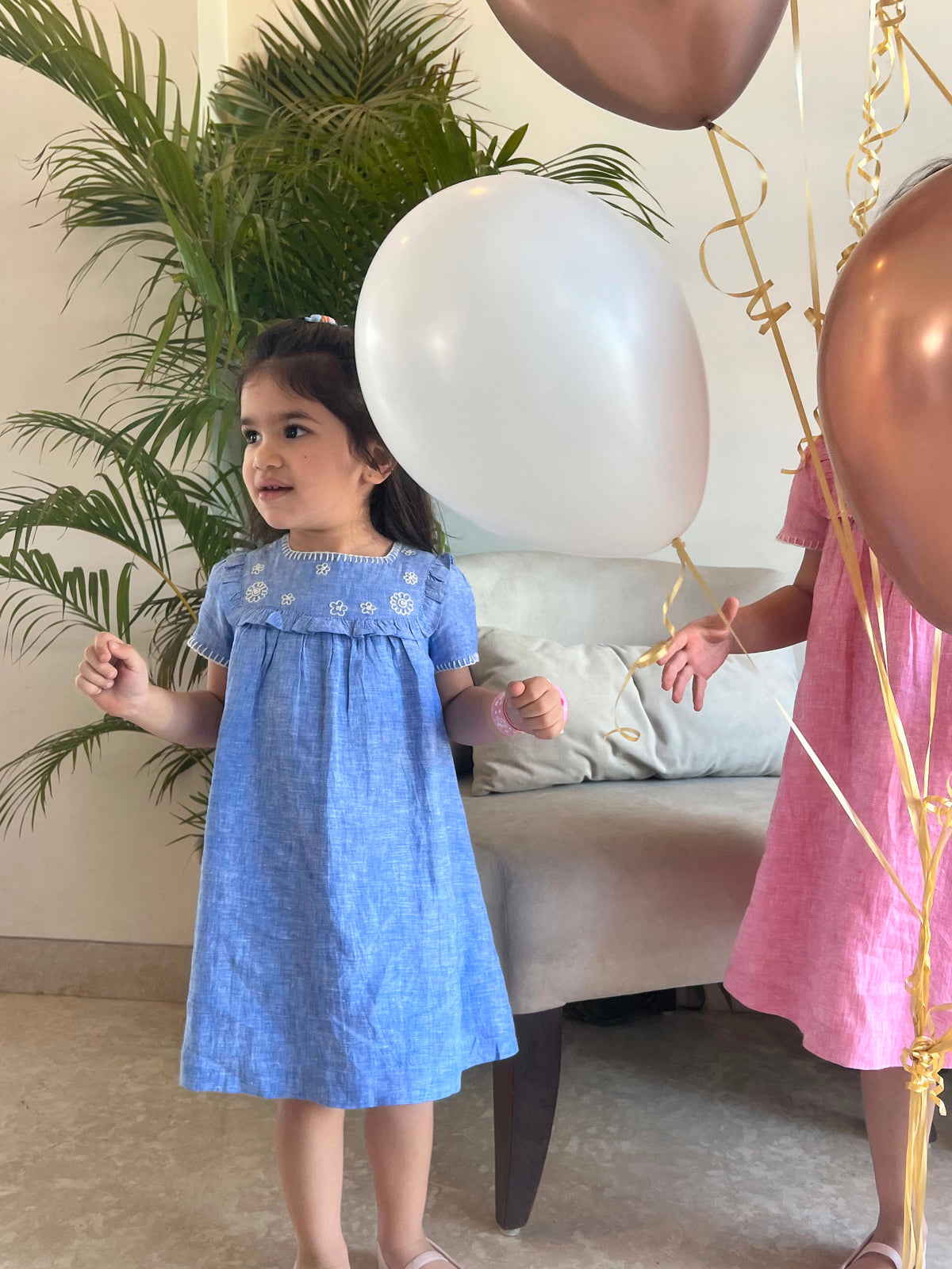 Lyla Dress- Azure Blue Linen