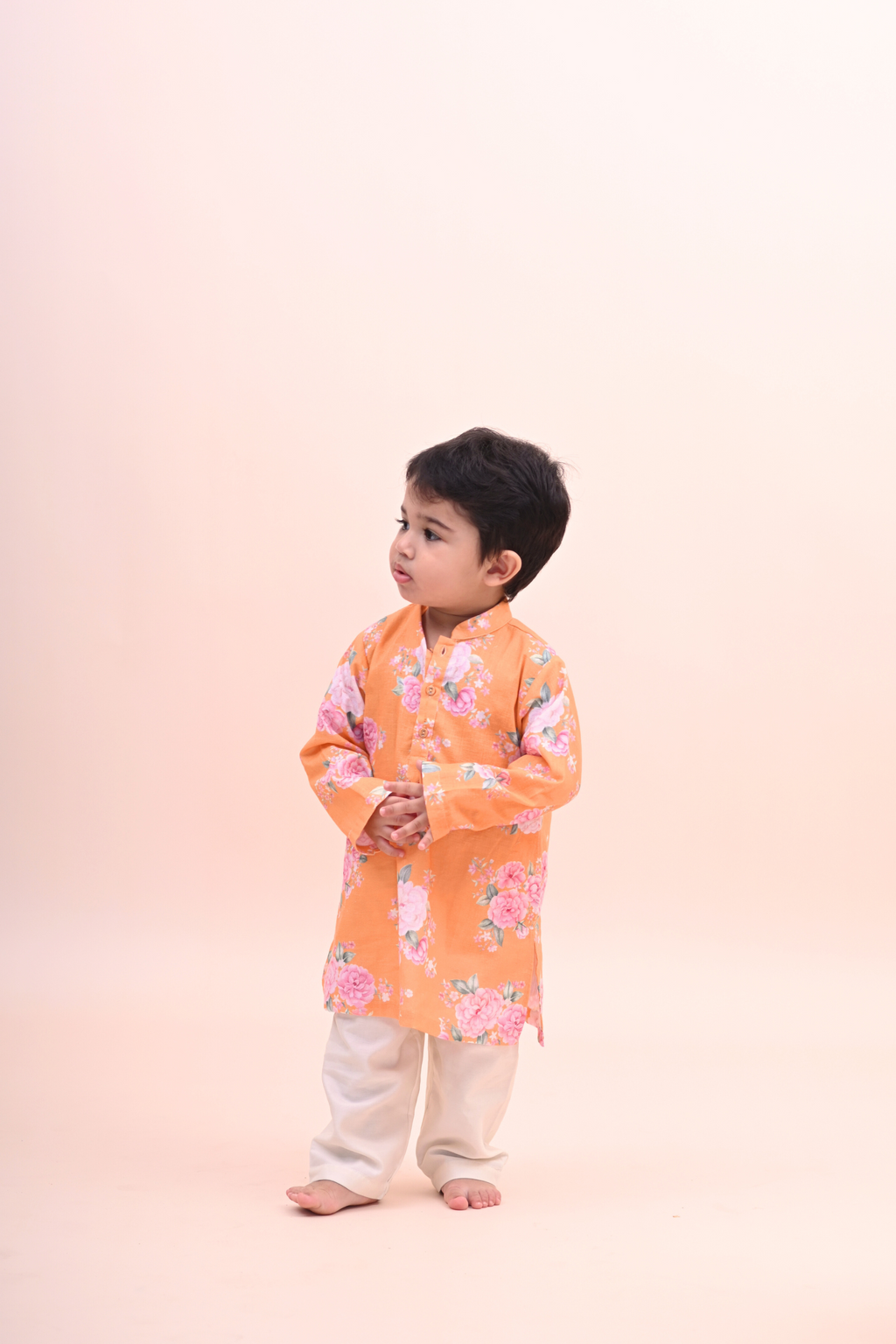Anant Kurta Set - Orange Phool Angan