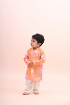 Anant Kurta Set - Orange Phool Angan
