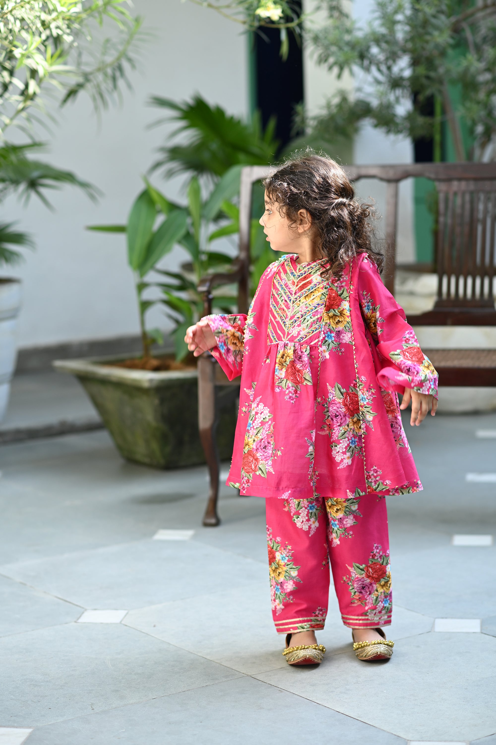 Samaira Set - Pink Phool Angan