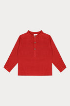 Lorenzo Linen Shirt - Brick Red
