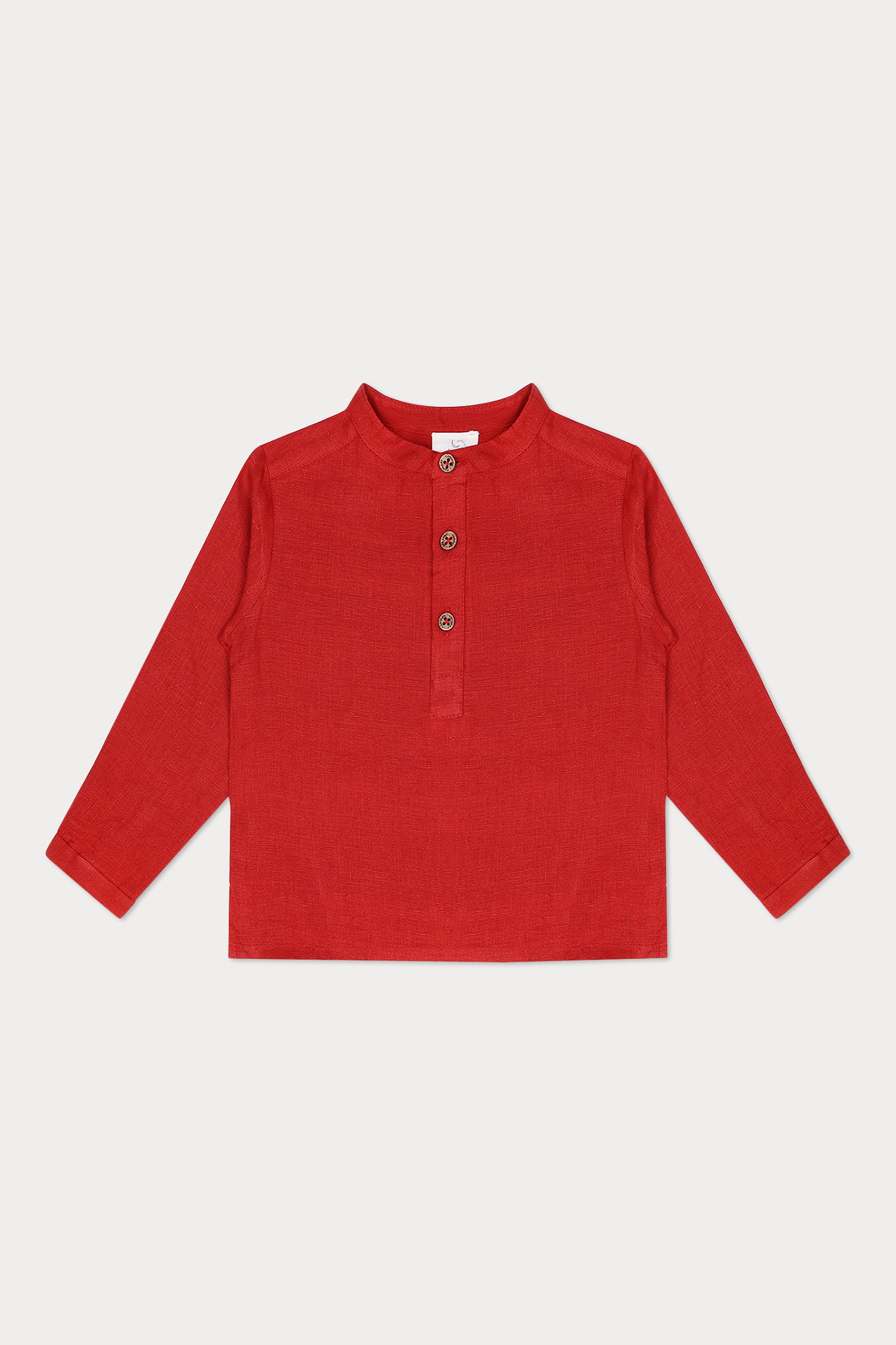 Lorenzo Linen Shirt - Brick Red