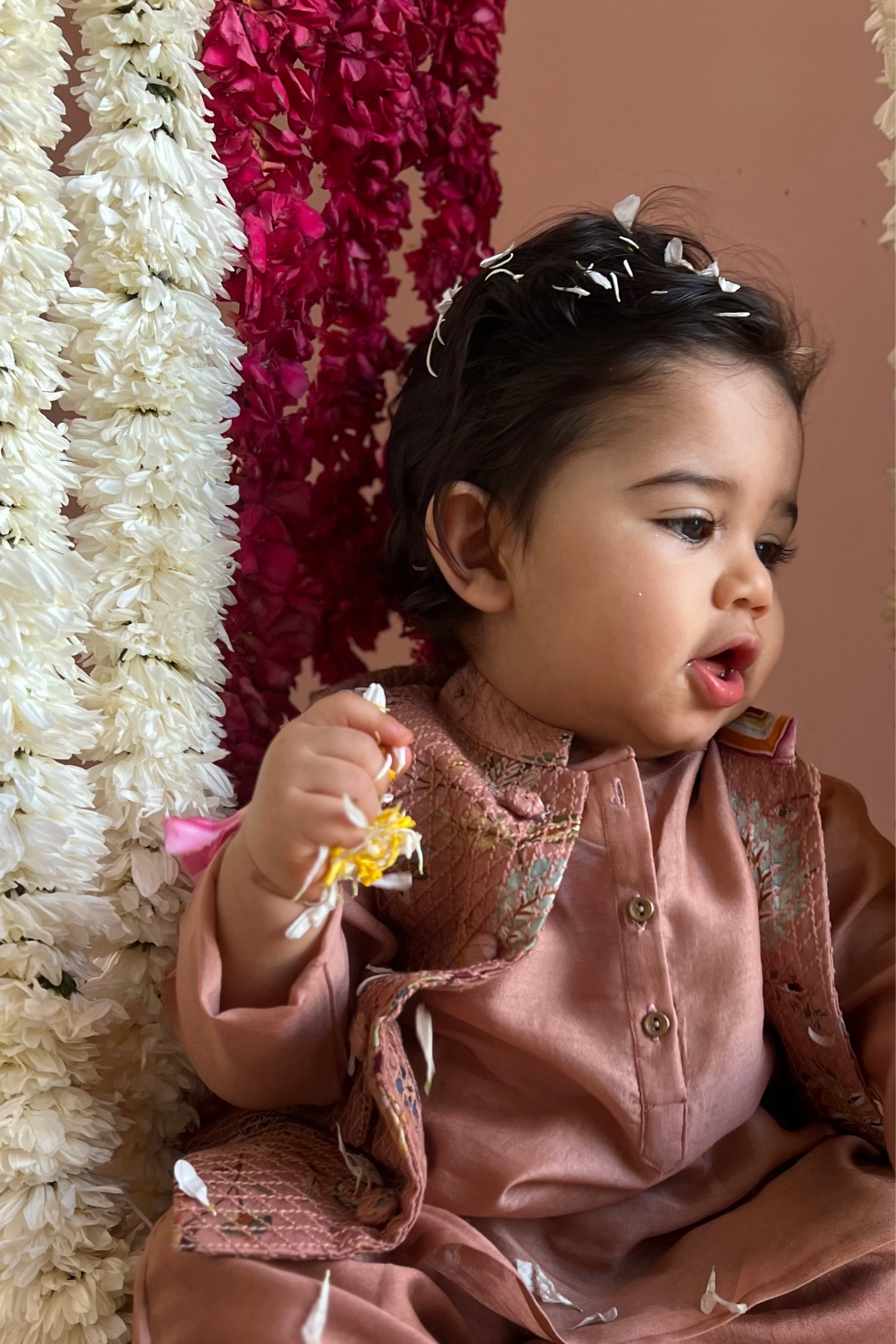 Azai Bandhi Set - Blush Pink Lotus Cascade