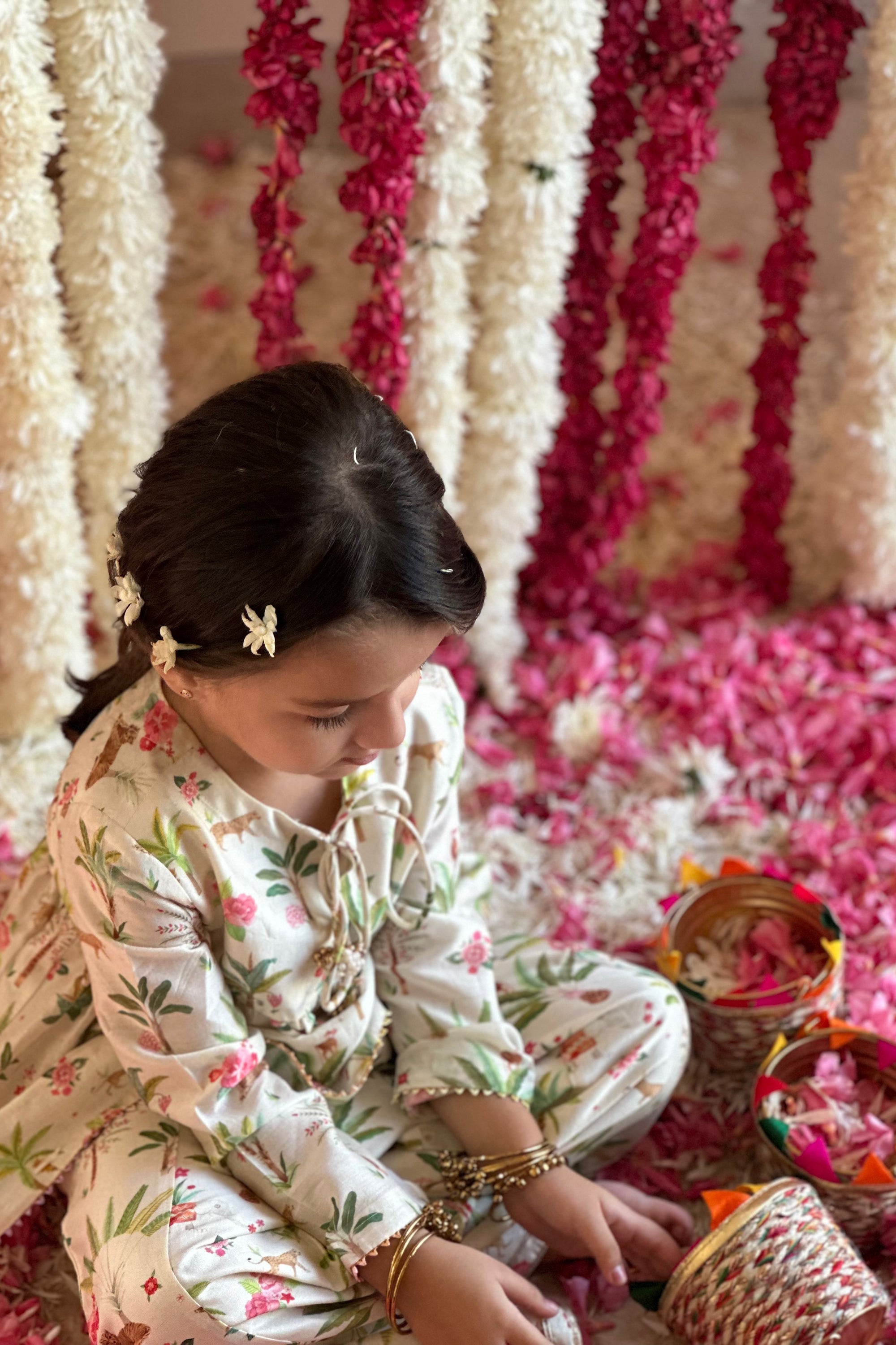Bahaar Sharara Set - Pearl White Sher Bagh