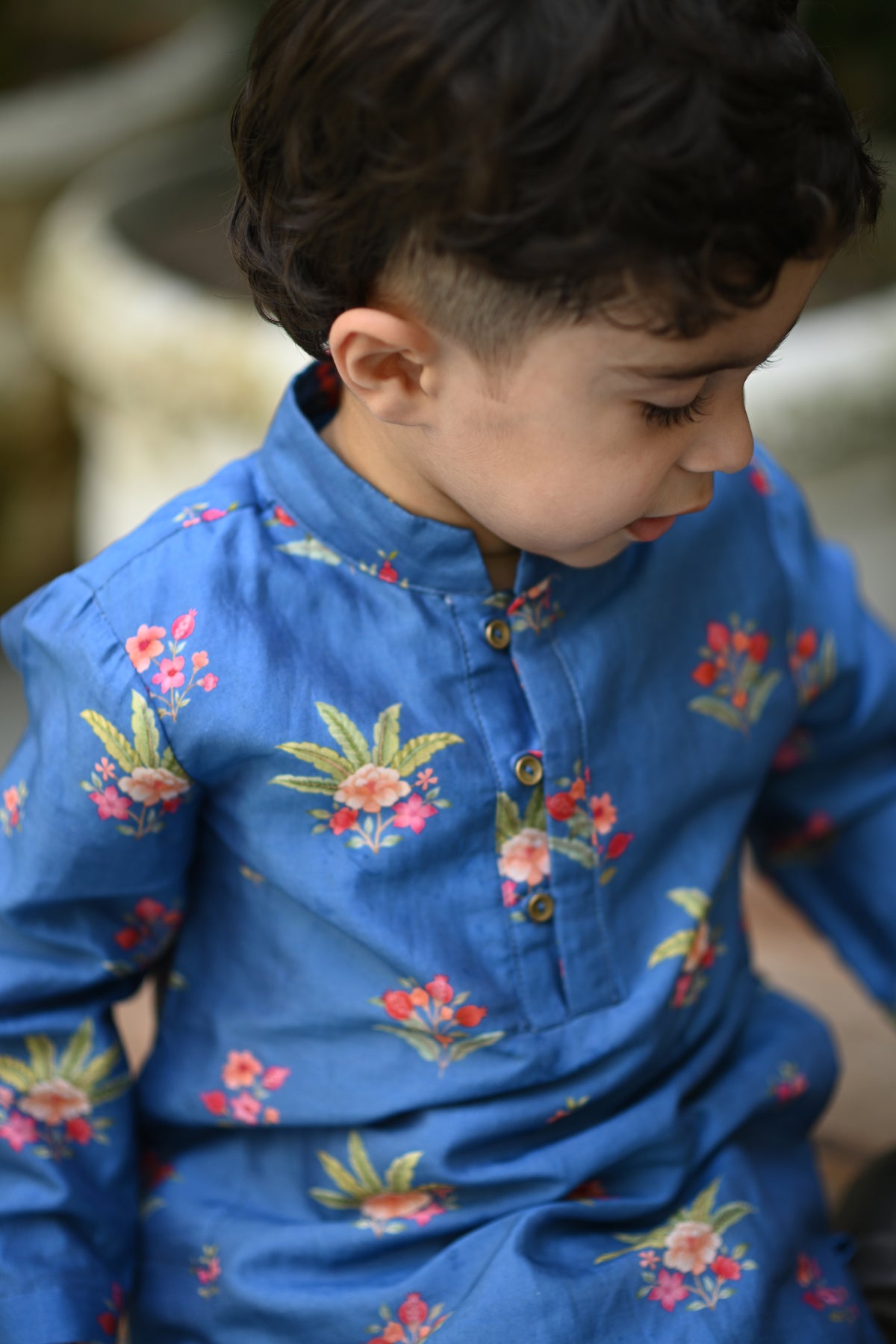 Abhimanyu Kurta And Pyjama Set - Blue Anar Bagh