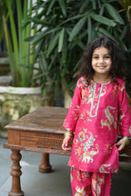 Seher Kurta Salwar  Set-Pink Haathi Chintz