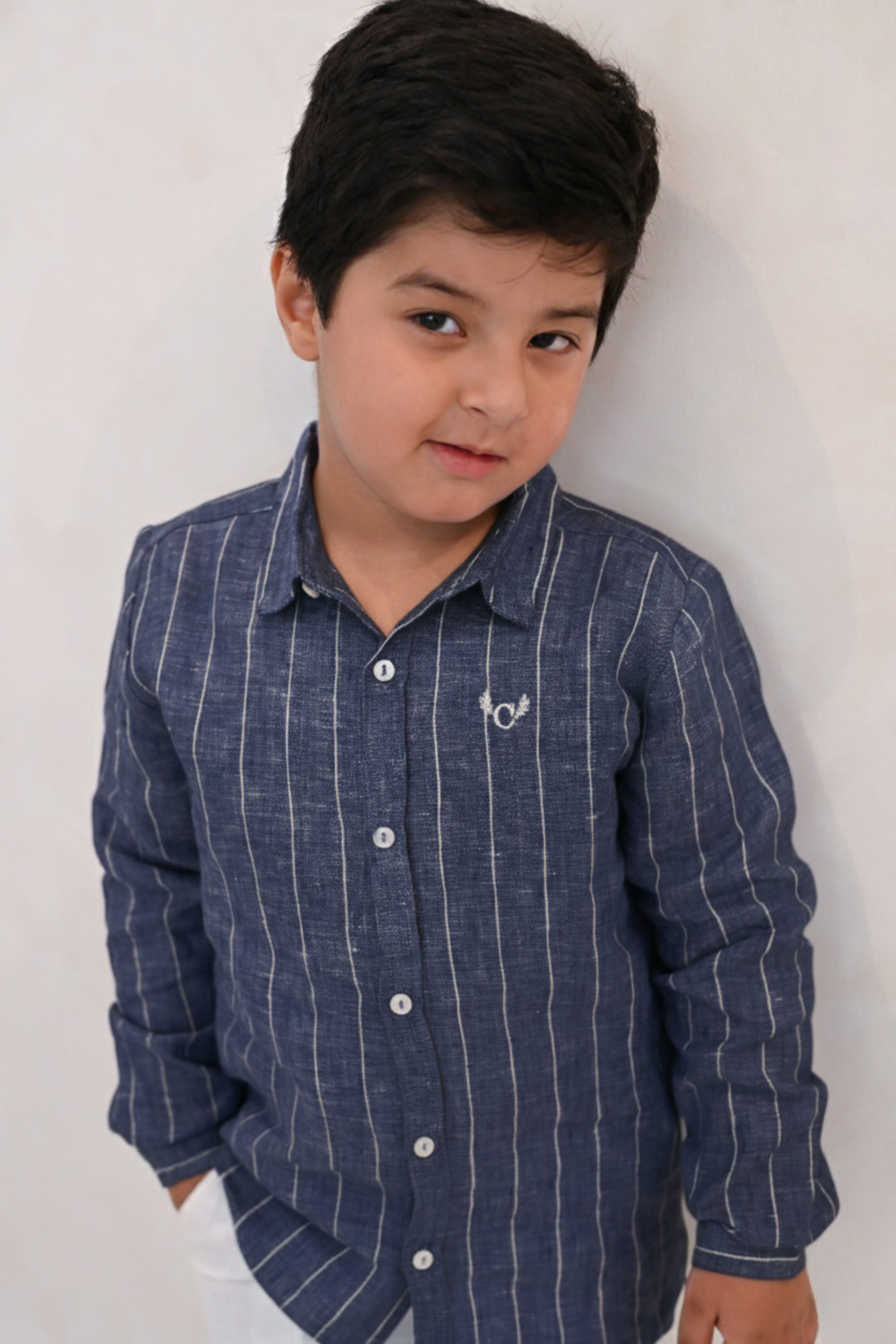 Andre Shirt- Navy Linen