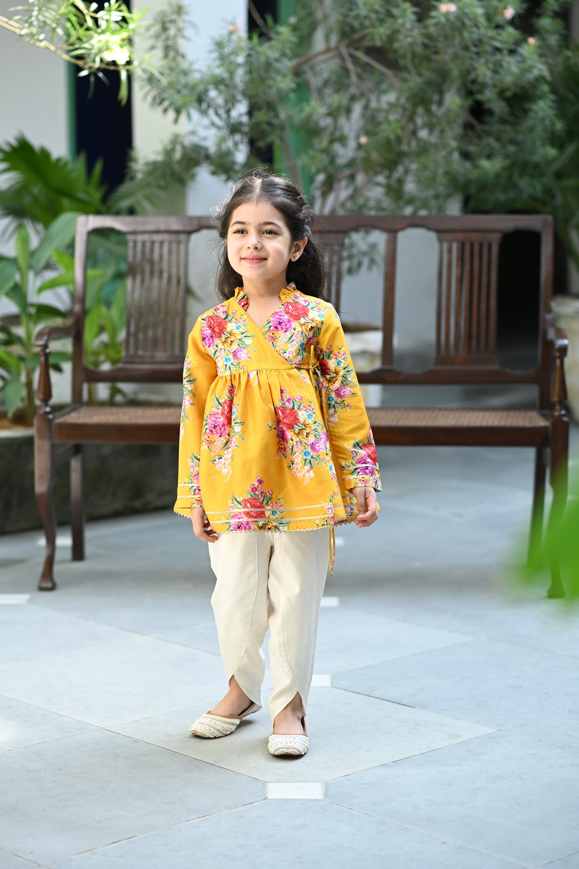 Veda Angrakha Set - Sunrise Yellow Palm