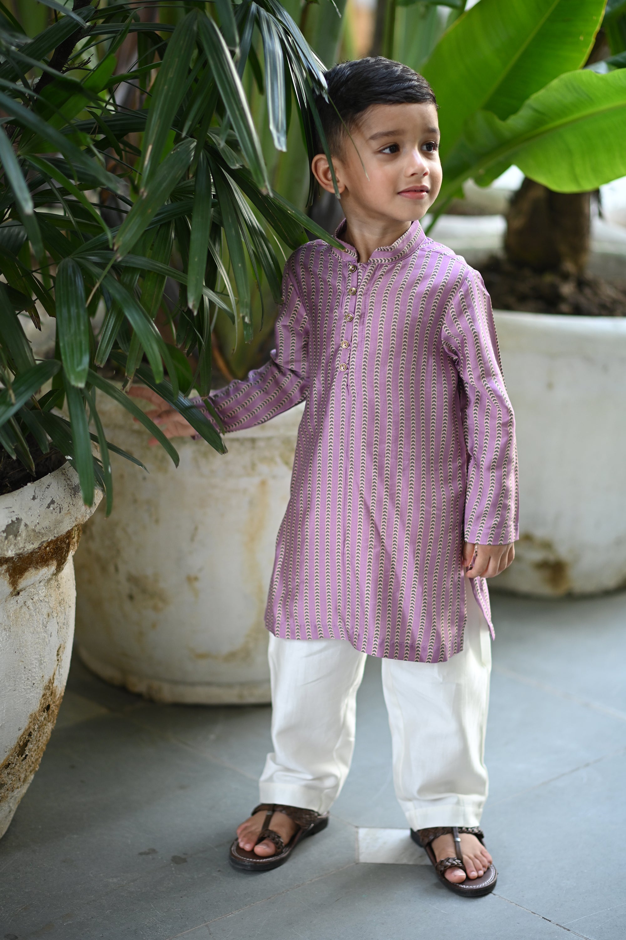 Udayveer Kurta And Pyjama Set-Light Purple Dhaar