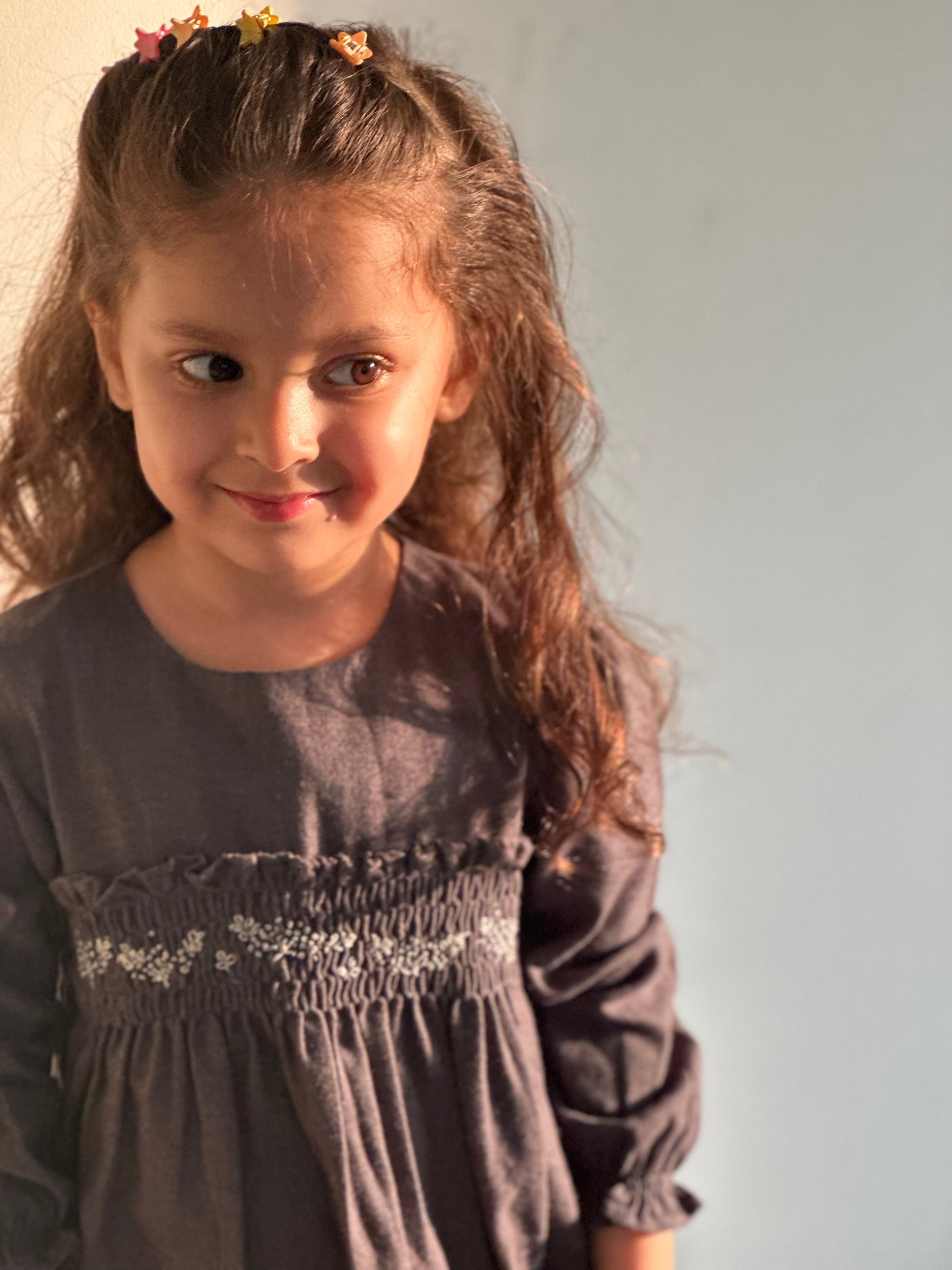 Marl Dandelion Handsmocked Dress