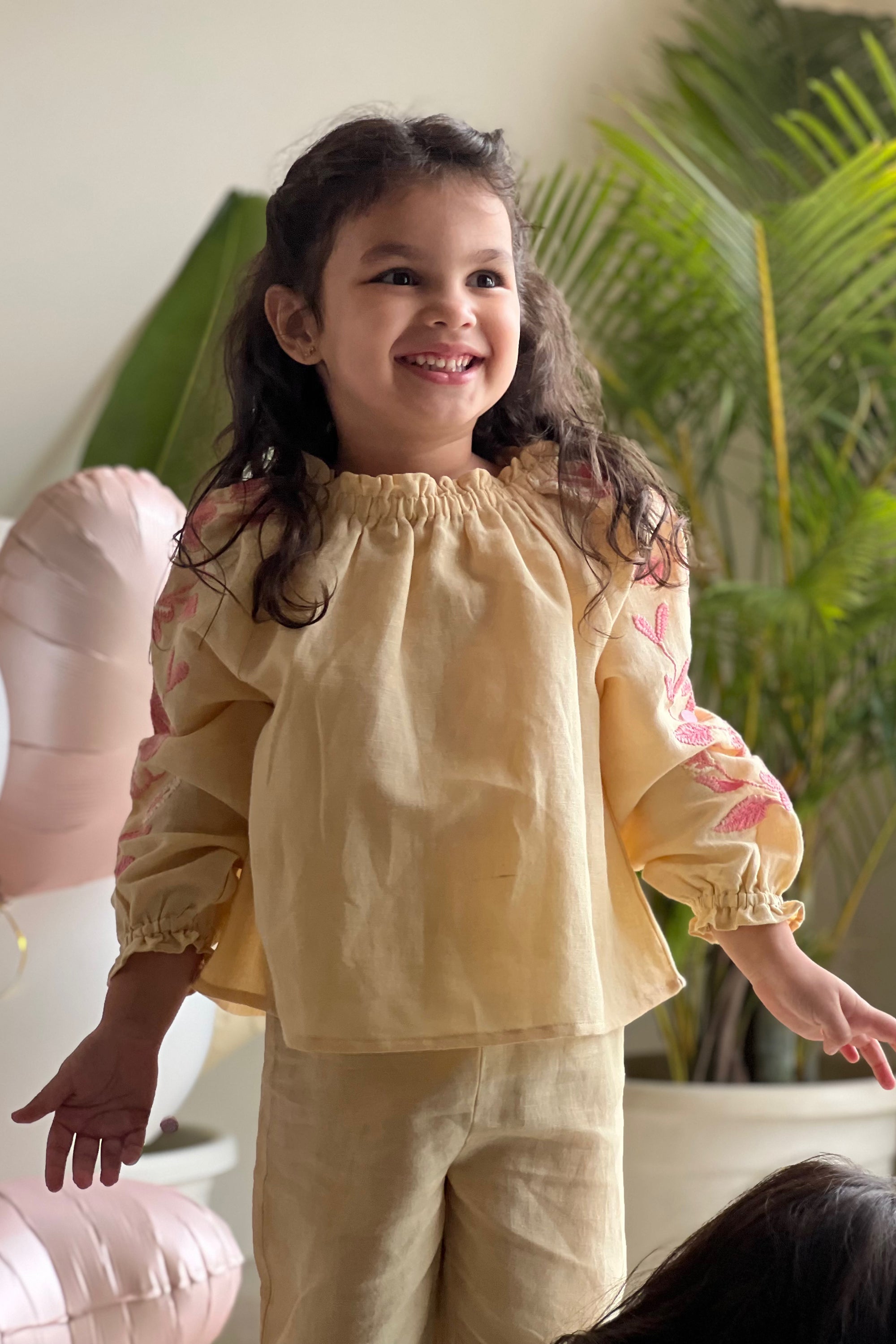 Julia Embroidered Set - Butter Linen