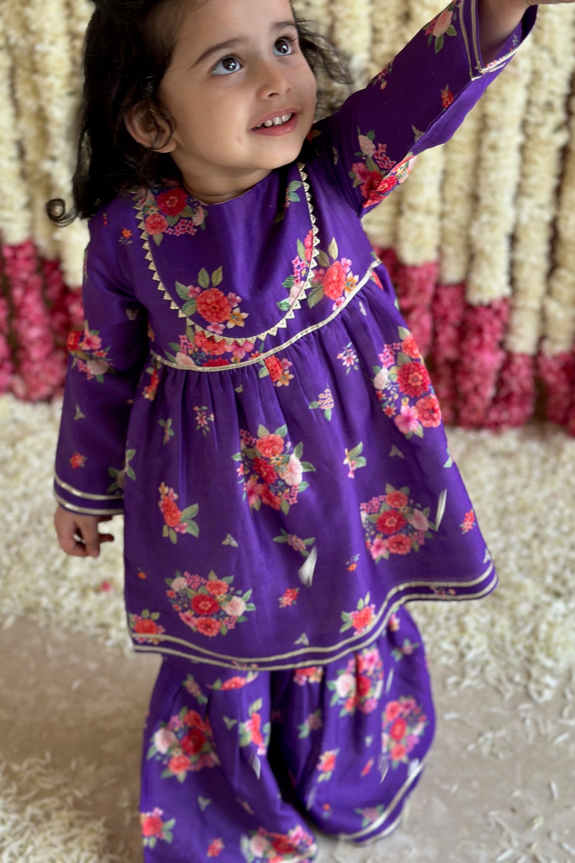 Diya Gharara Set - Purple Bagh