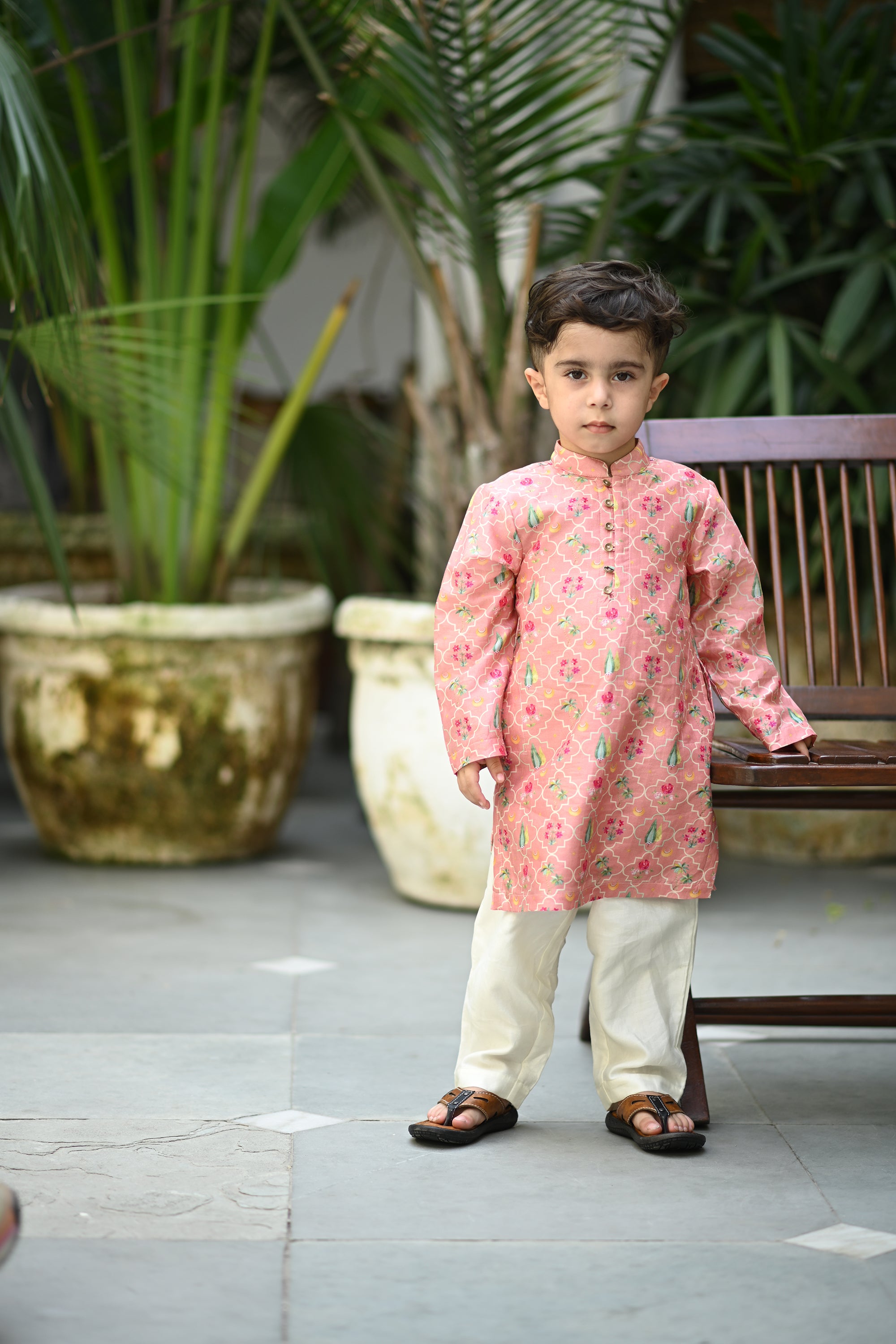 Shiv Kurta And Pyjama Set- Gulab Periyaar