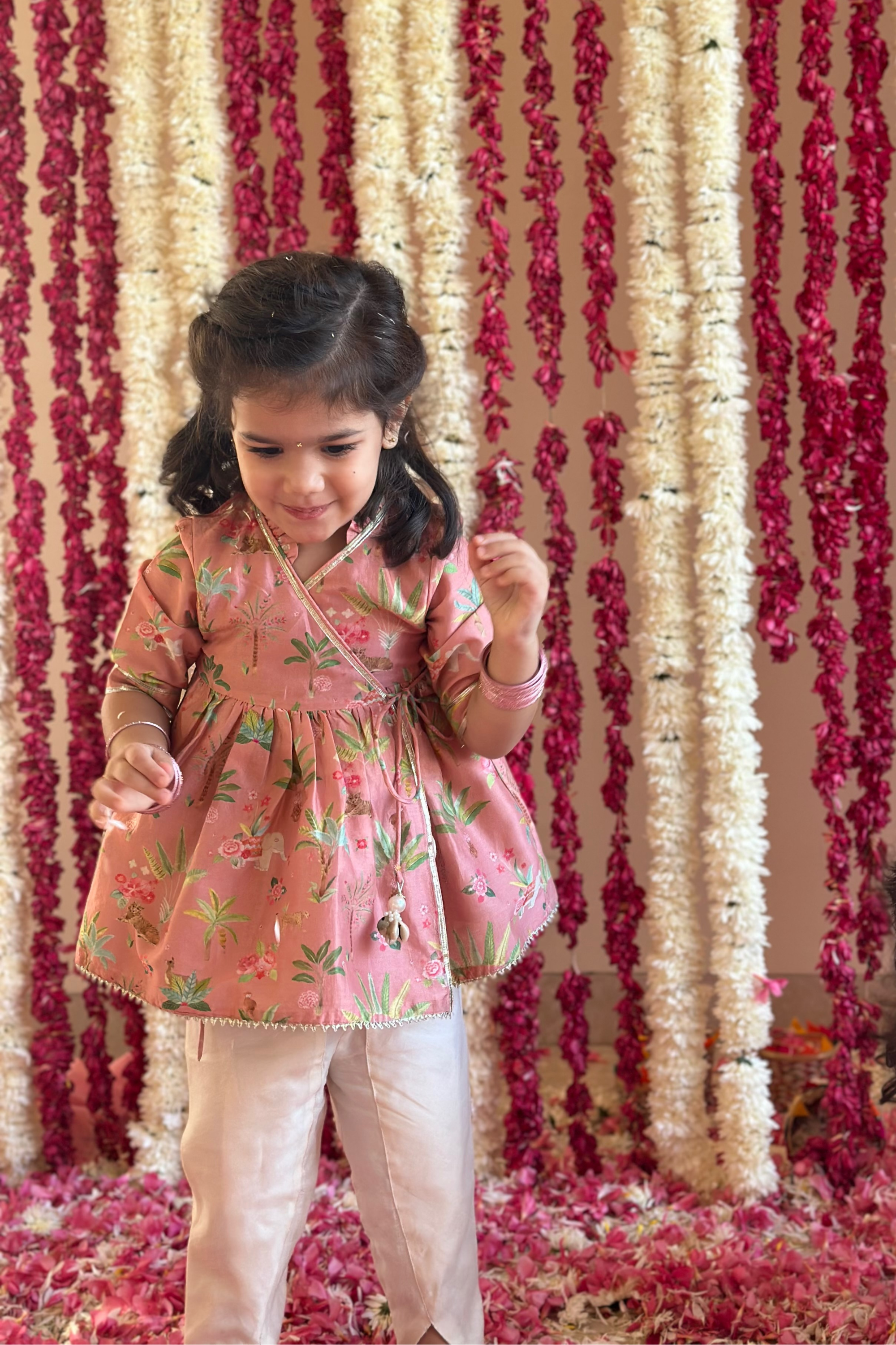 Veda Angrakha Set - Powder Pink Sher Bagh